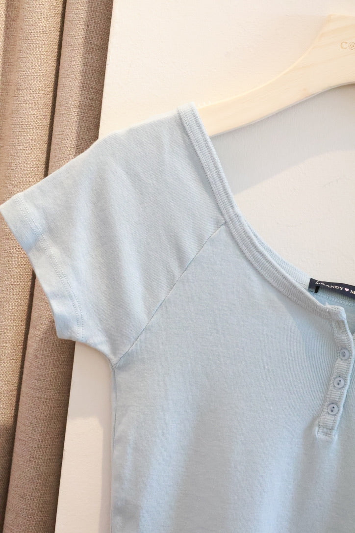 BRANDY Zelly Top  -OFF -LIGHT BLUE
