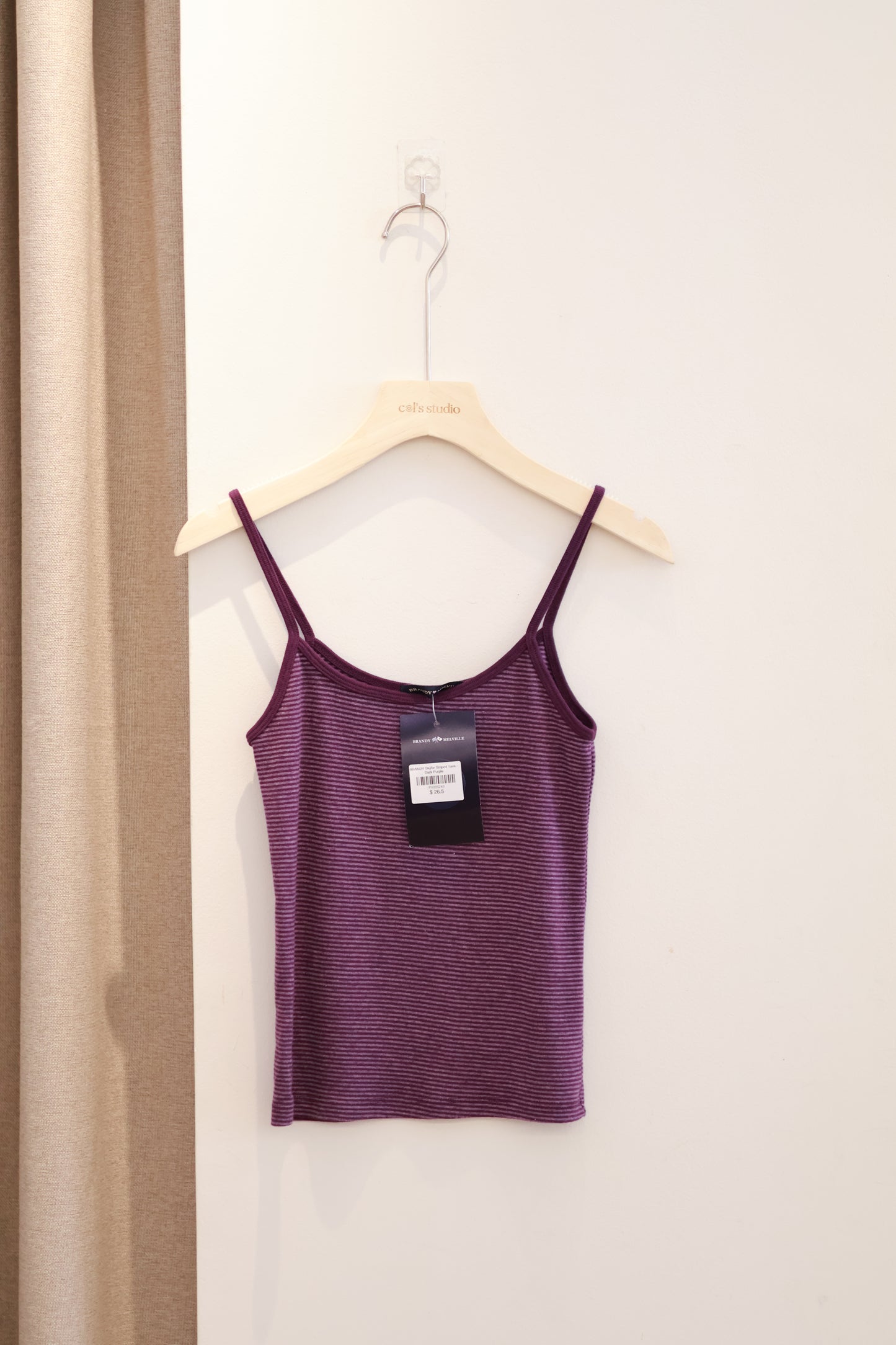 BRANDY Skylar Striped Tank - Dark Purple