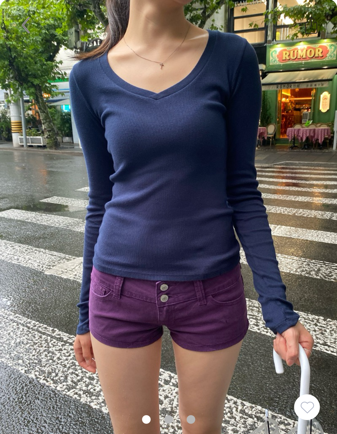 BRANDY MELVILLE Leah Top  -NAVY