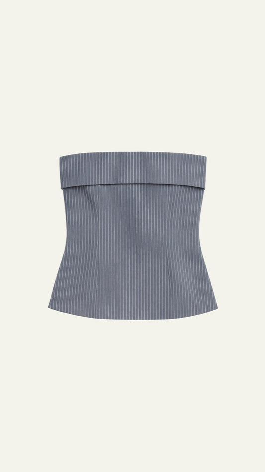 Gray stripes tube top