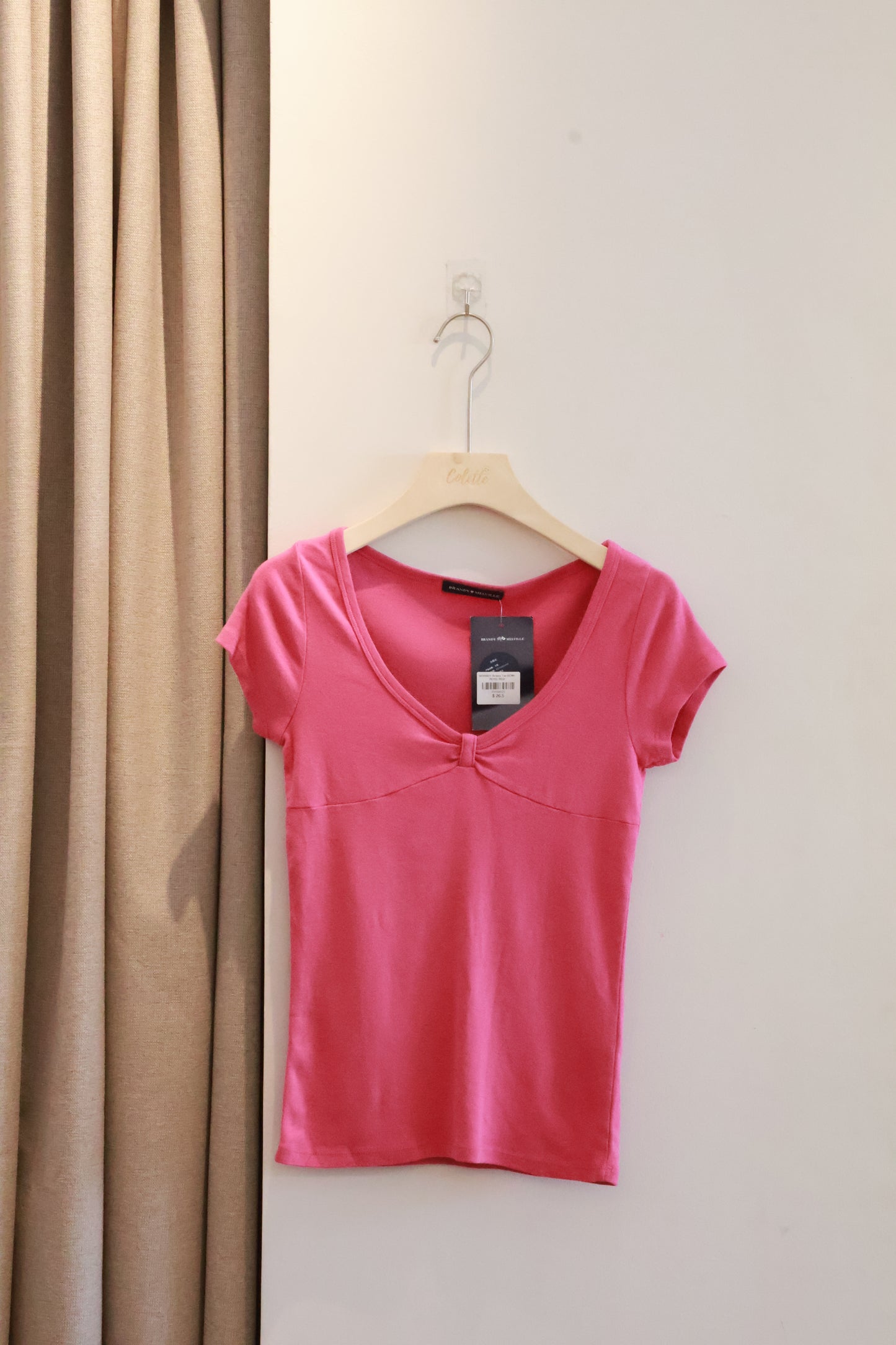 BRANDY Amara Top  -BOW -ROSE RED