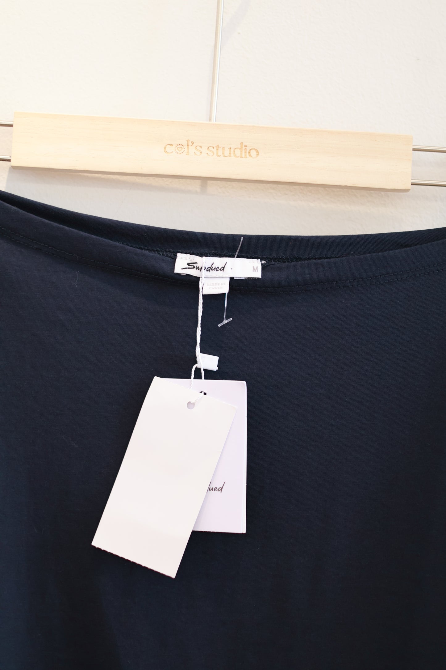 SUBDUED Wide Shoulder Top - Navy