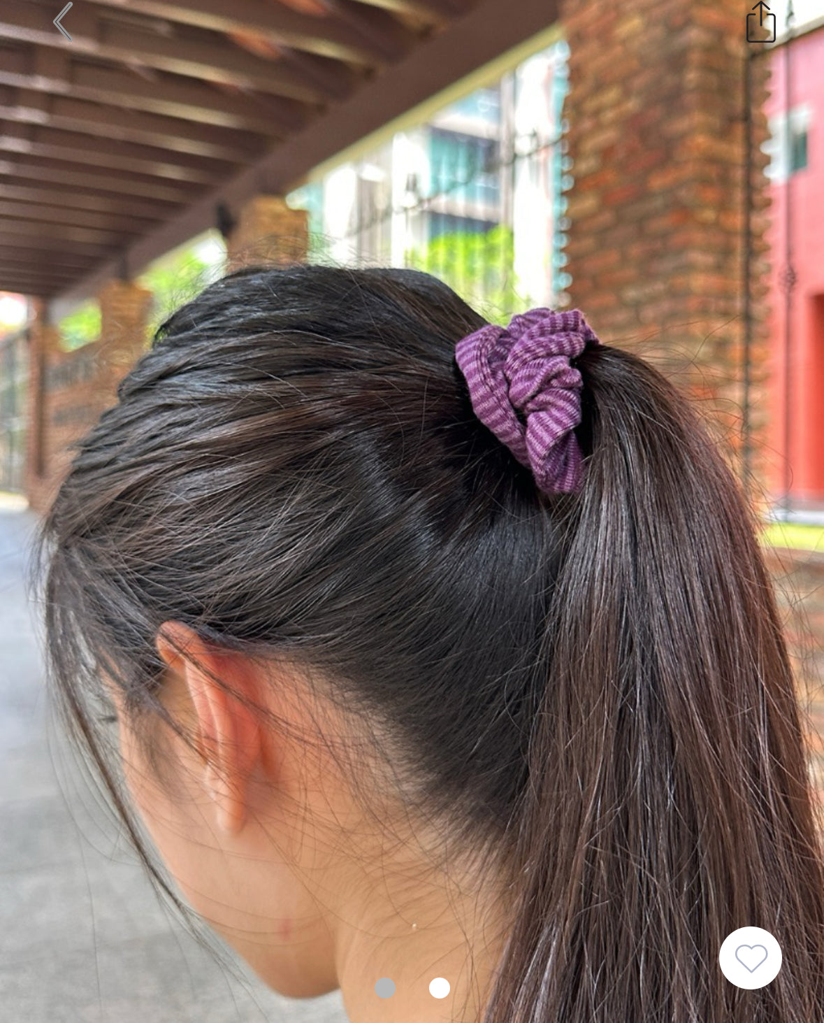 BRANDY Striped Scrunchie -  -PURPLE