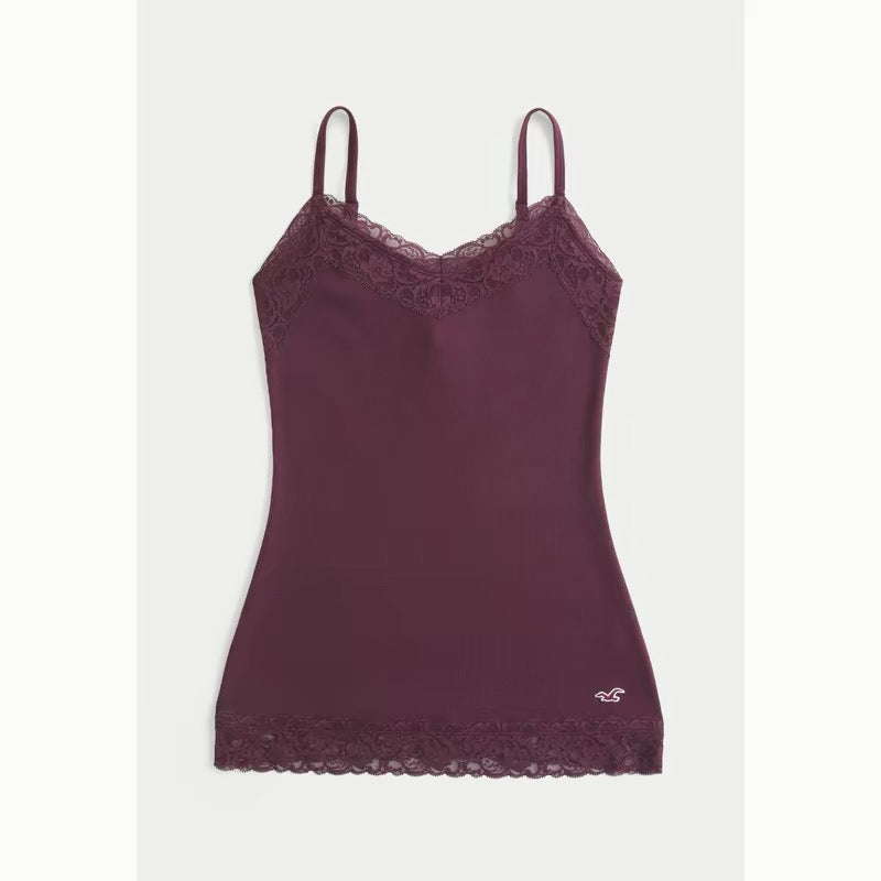 HOLLISTER Adjustable Strap Tank - Burgundy