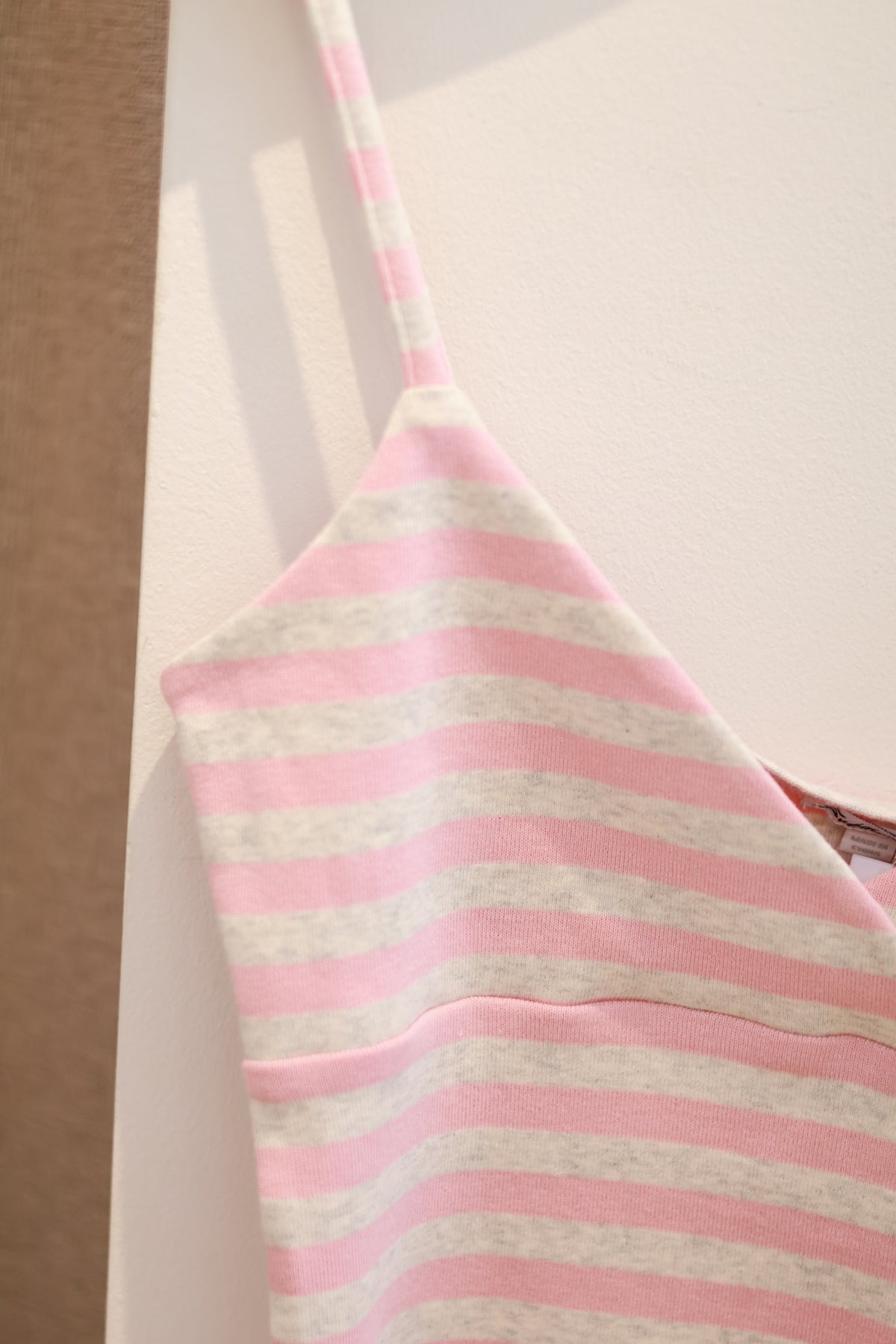 SUBDUED Striped V-Neck Tank - Pink Stripe