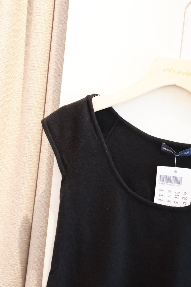 BRANDY Dahlia Knit Top- BLACK