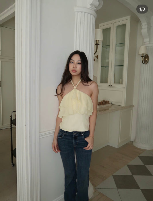 MAISON CHER Frill Halter