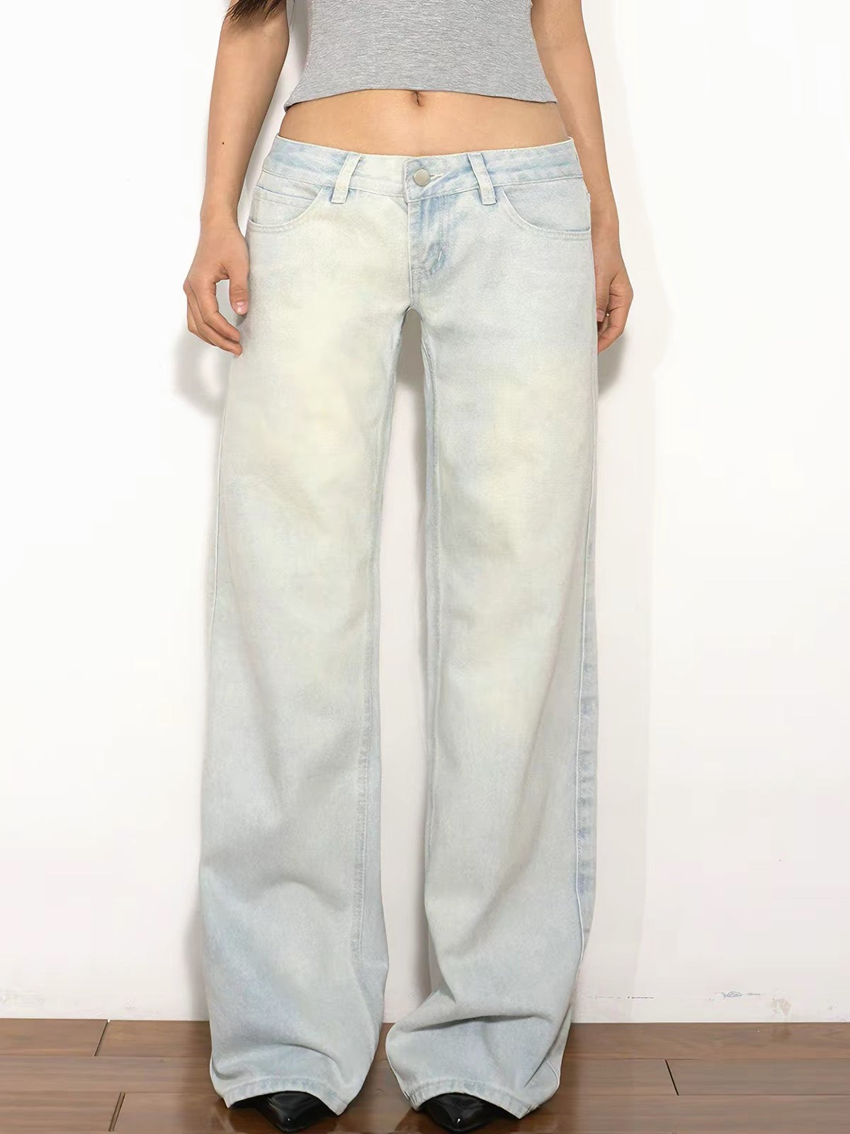 SO HOT American Vintage Washed Light Straight Jeans