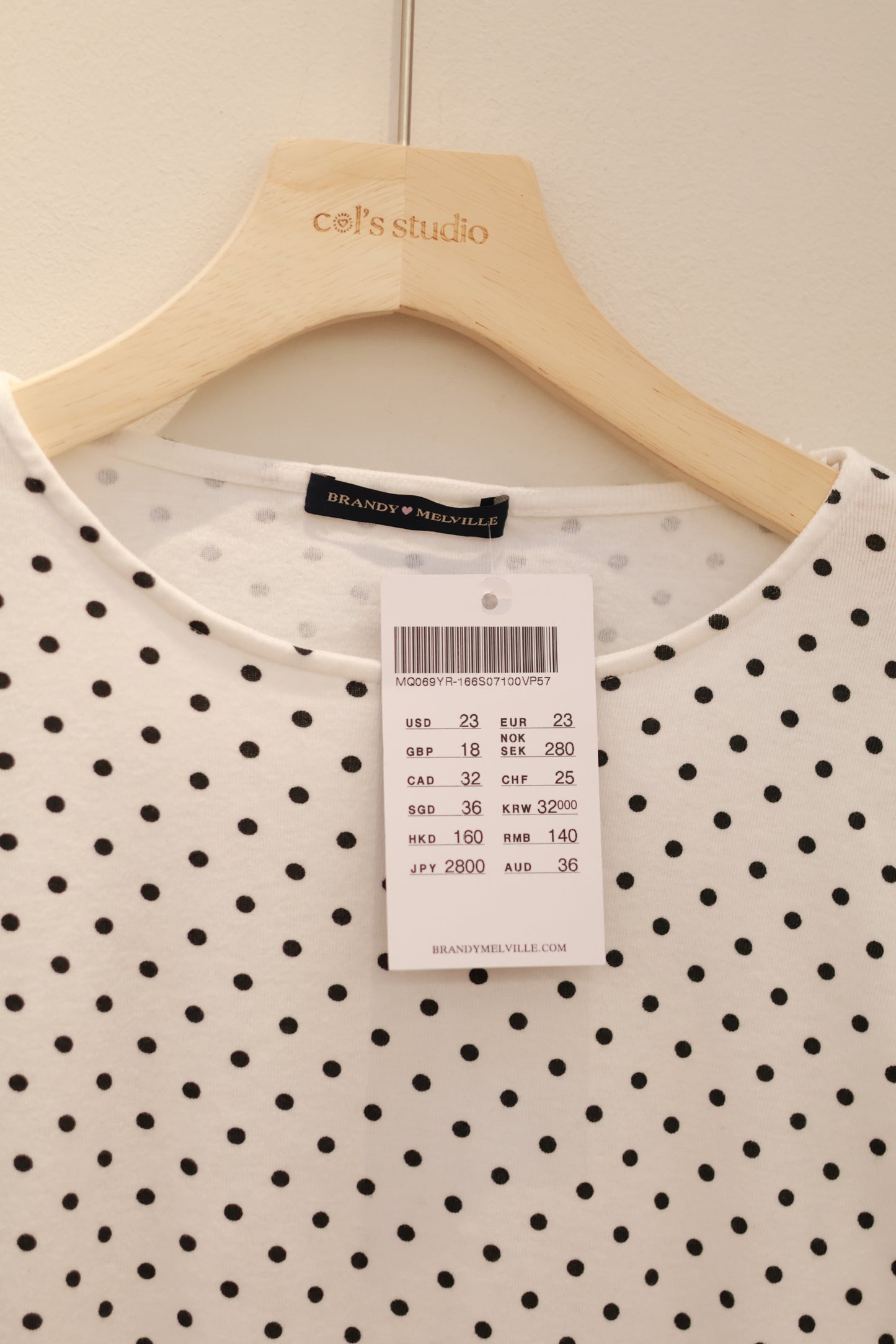 BRANDY Jennie Polka Dots Top - White