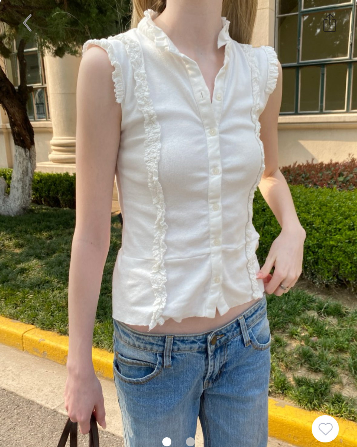 brandy Starla Scalloped Top- white strapless