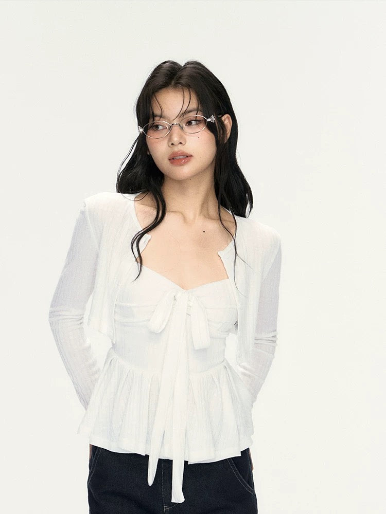 Ribbon tied flowy top