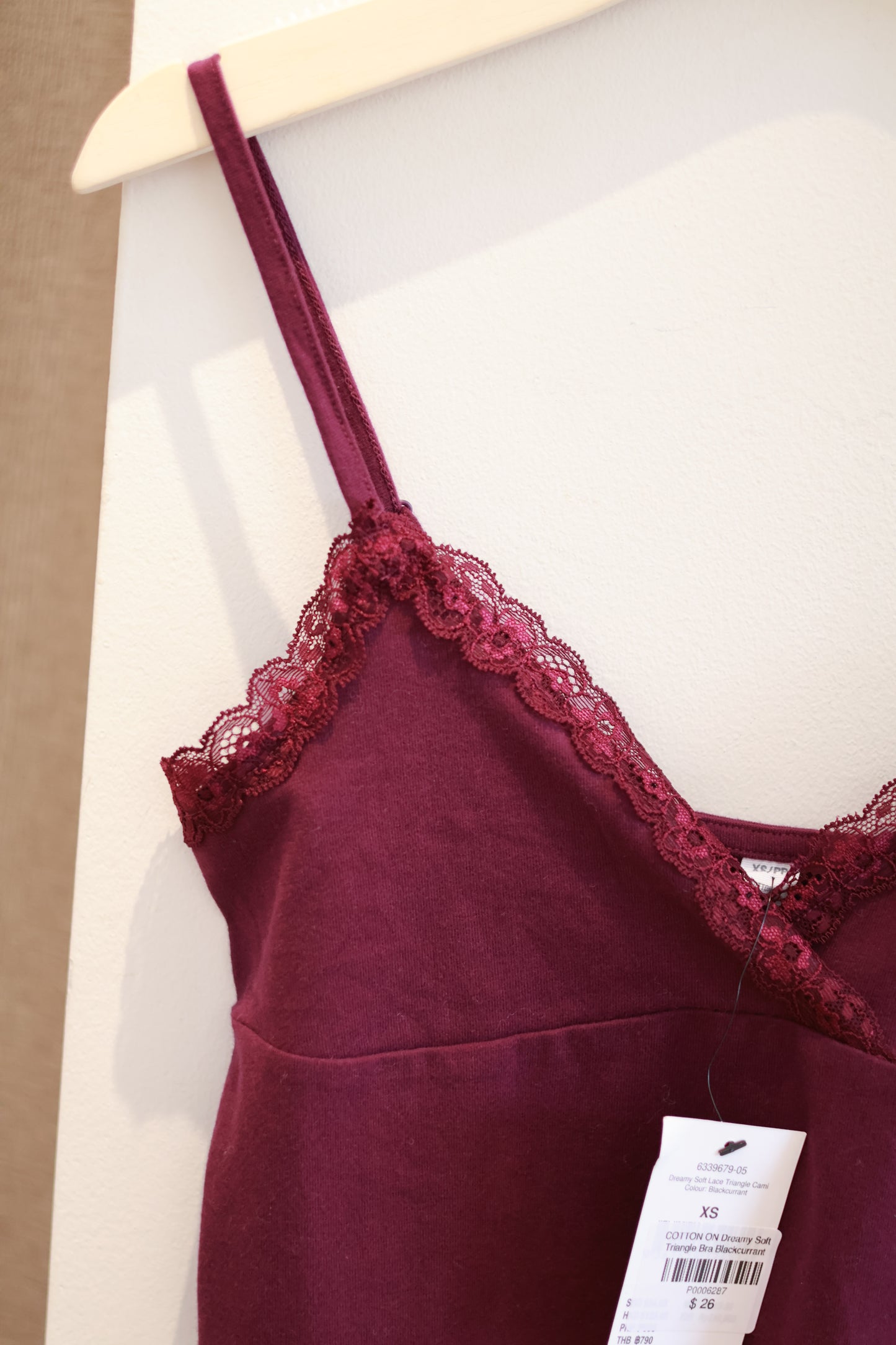 COTTON ON Dreamy Soft Triangle Bra Blackcurrant - XS