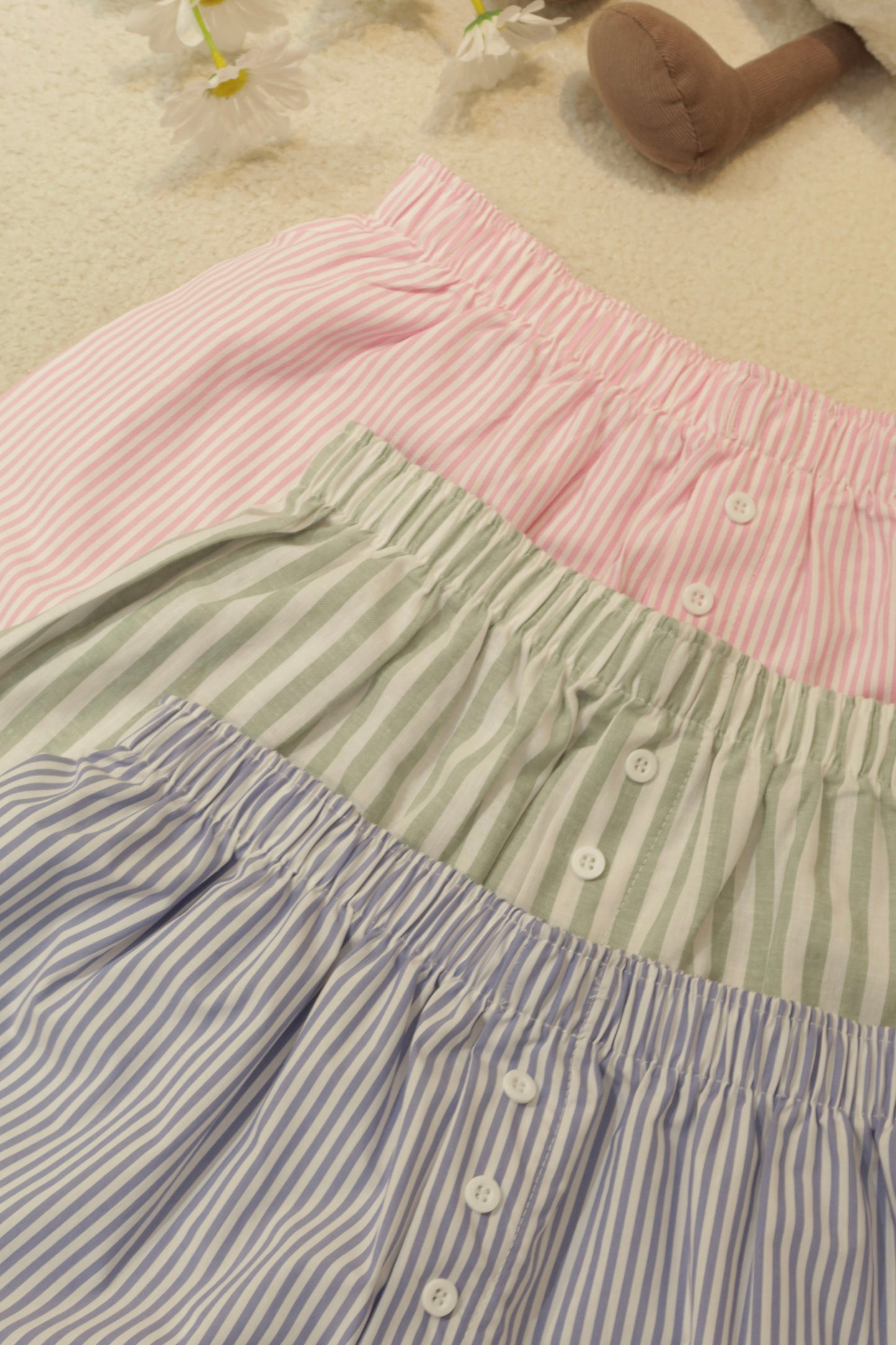 THICK PINK STRIPES SUMMER SHORTS