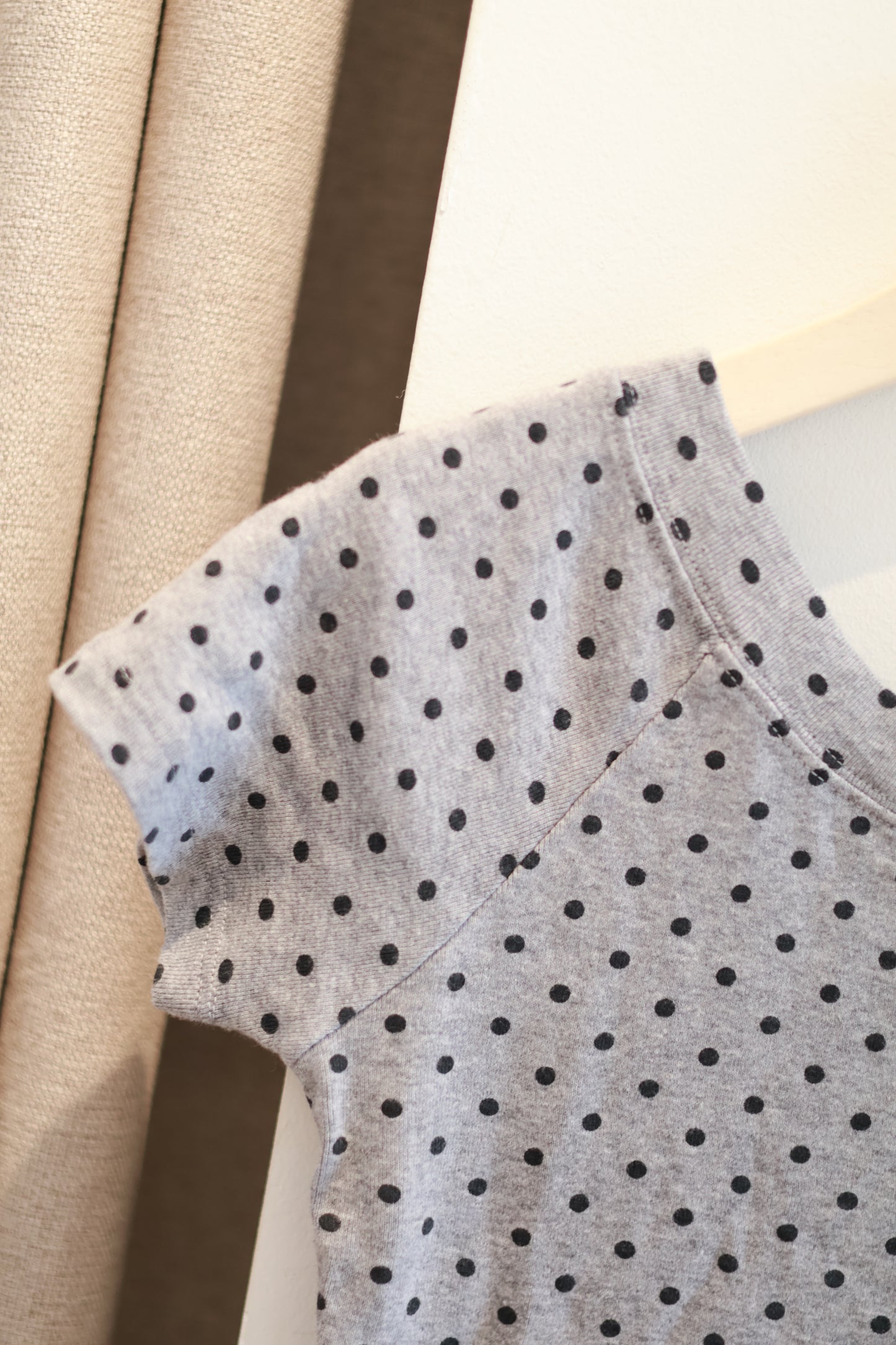 brandy Ginny Polka Dots Top- gray