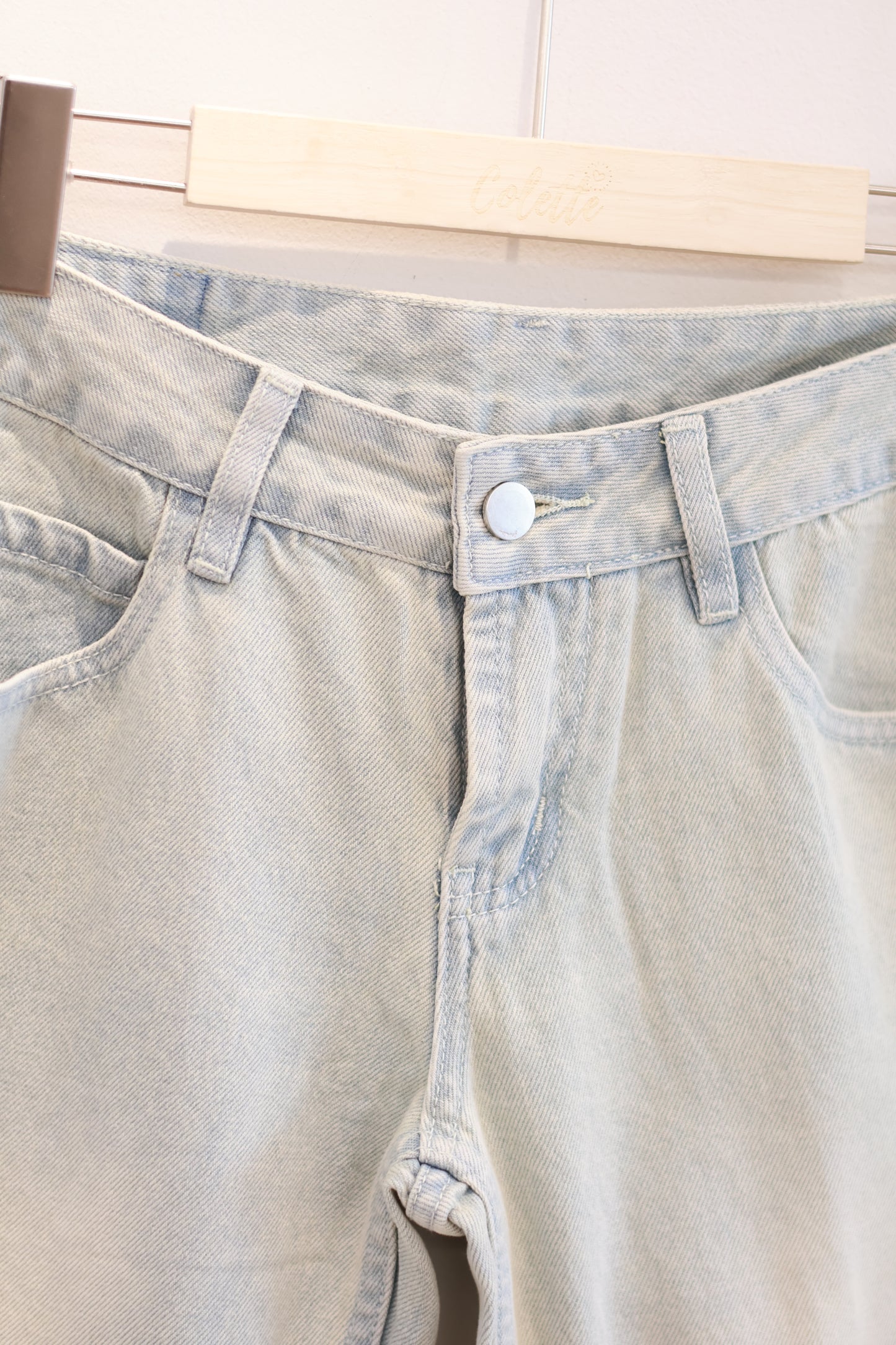 Pale Light Wash Straight Jeans