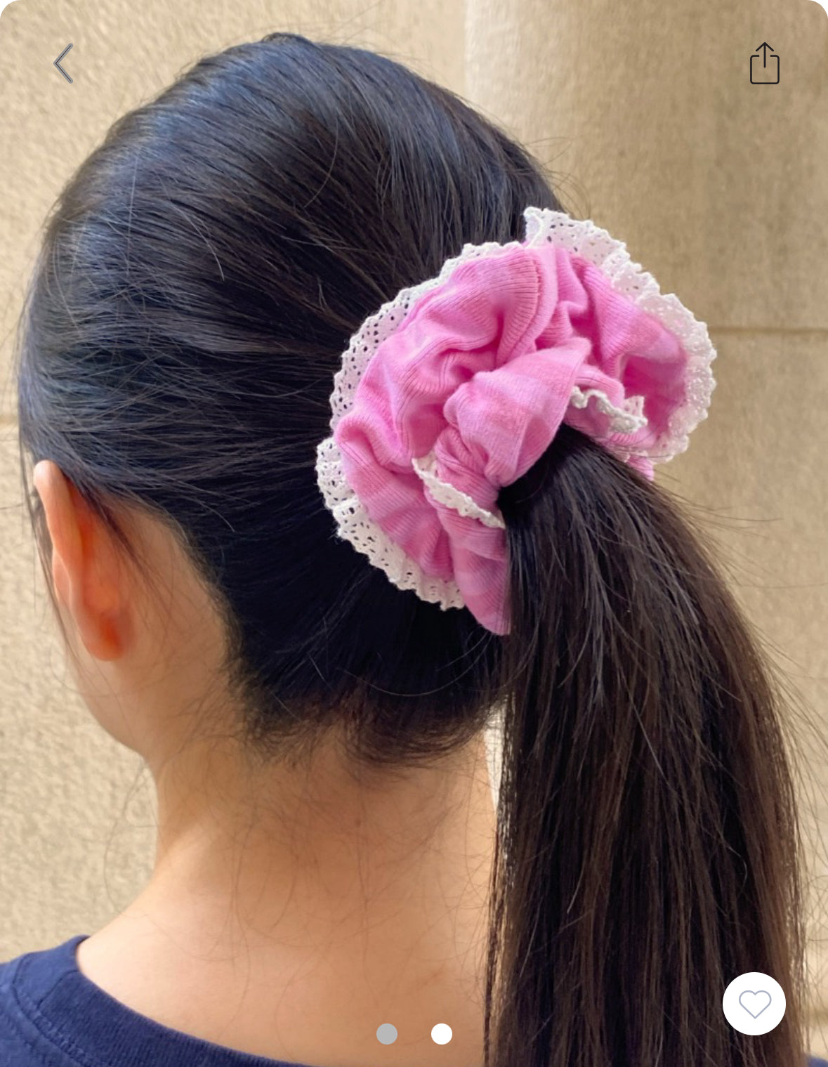 BRANDY Striped Scrunchie -PINK