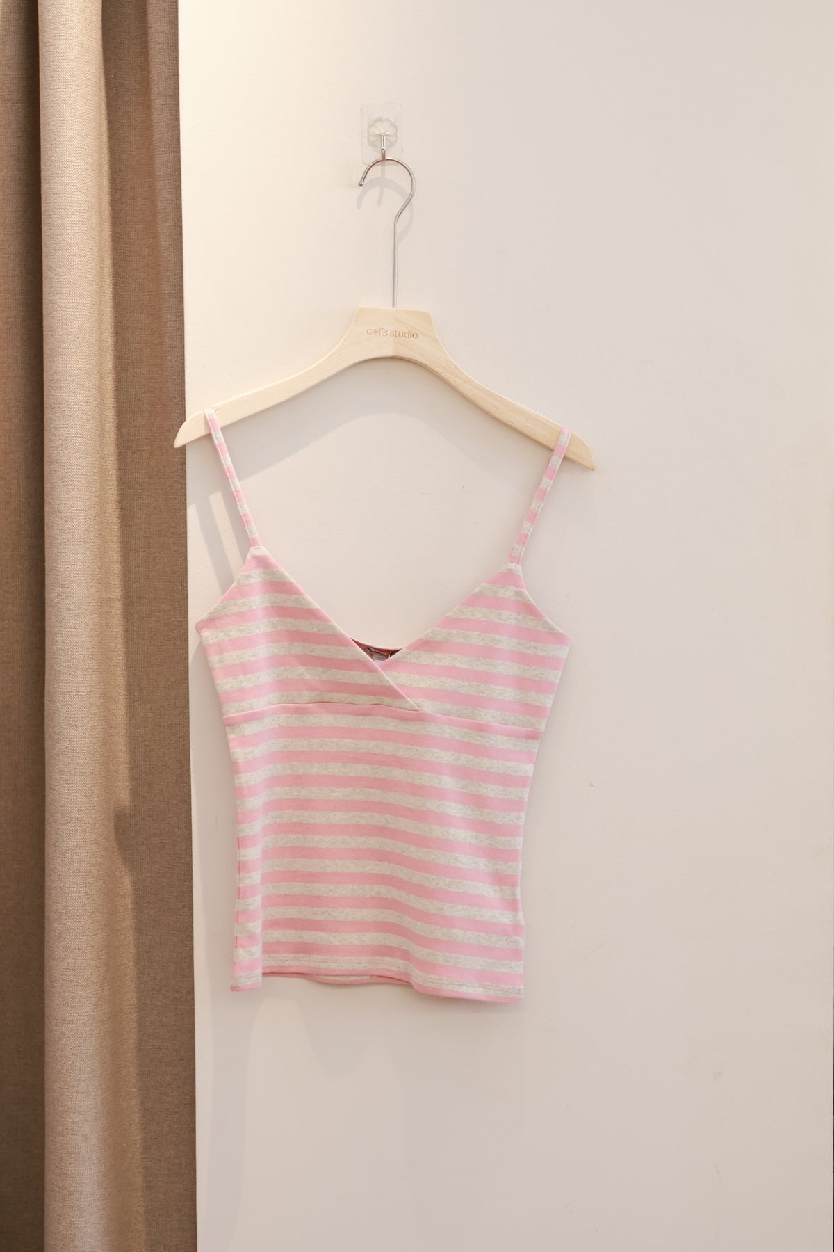 SUBDUED Striped V-Neck Tank - Pink Stripe