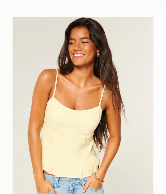 HOLLISTER Adjustable Strap Top- YELLOW