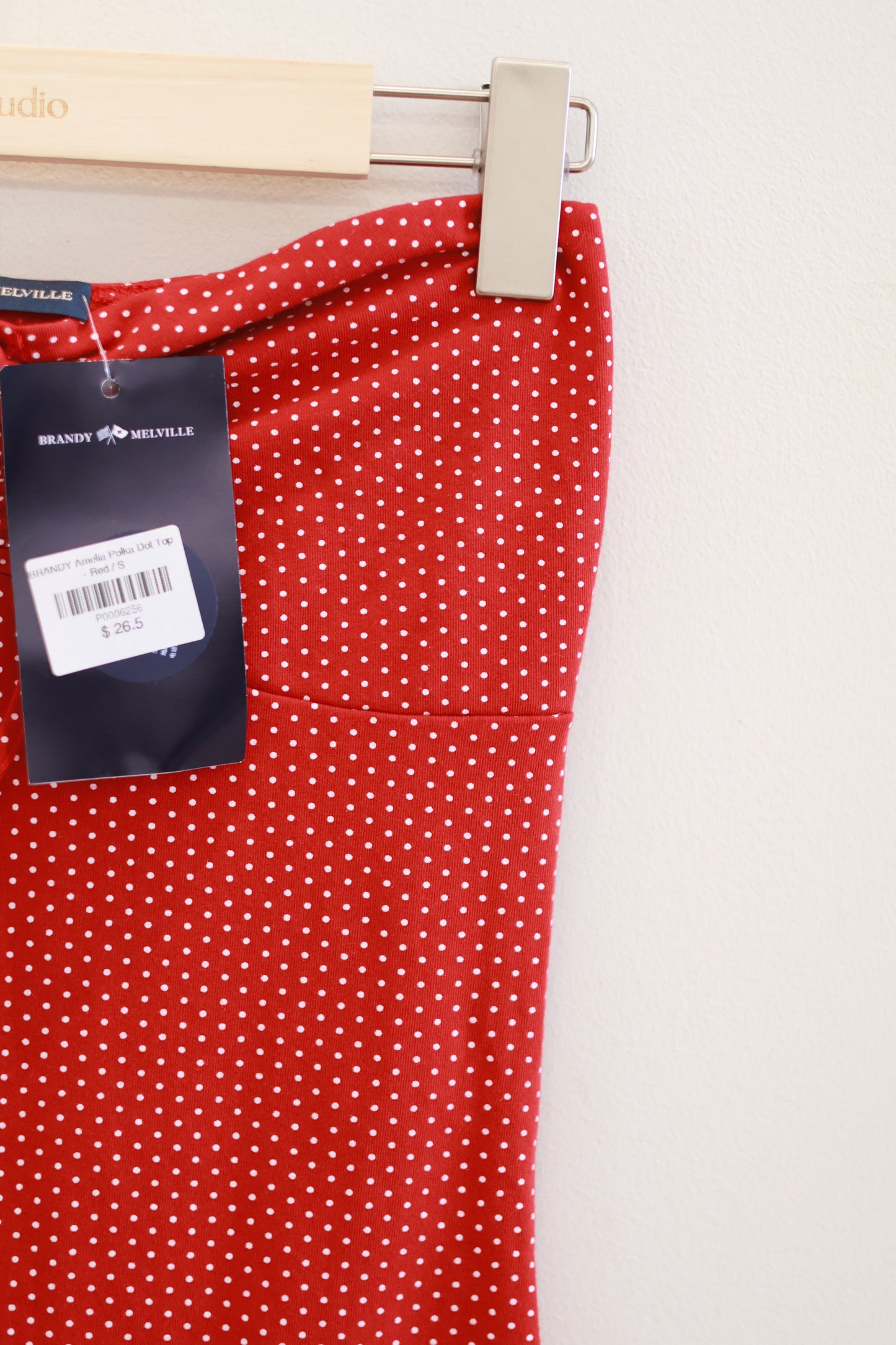 BRANDY Amelia Polka Dot Top - Red / S