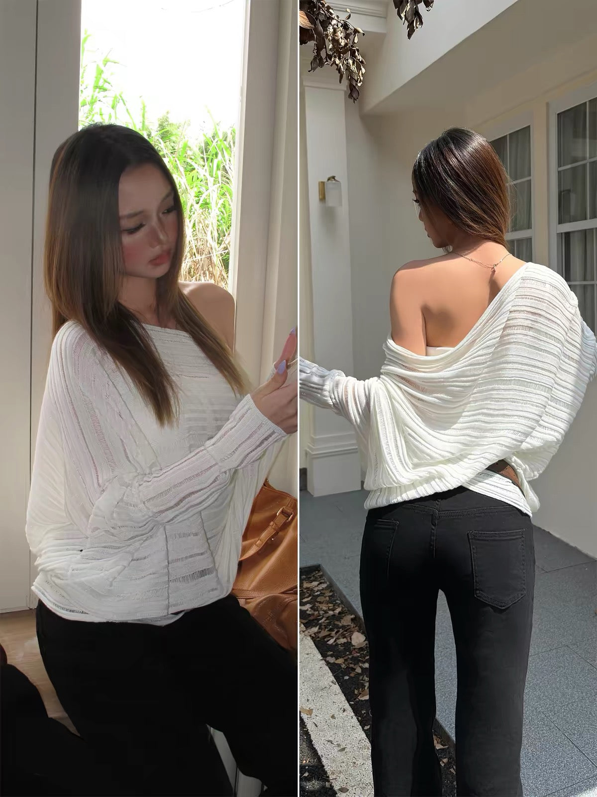 AUD Loose Lazy Off-Shoulder Top
