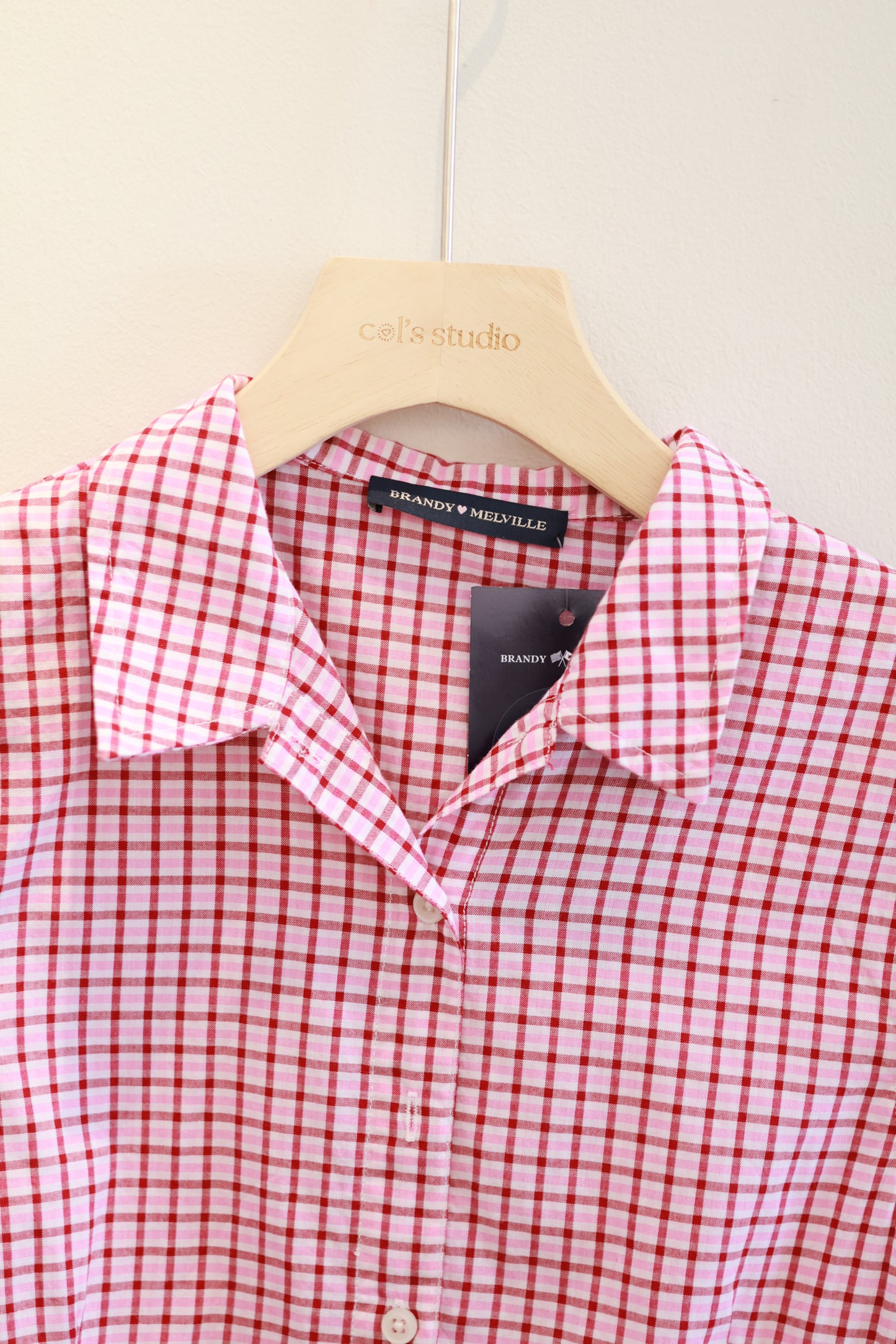 brandy Rue Plaid Top- pink gingham