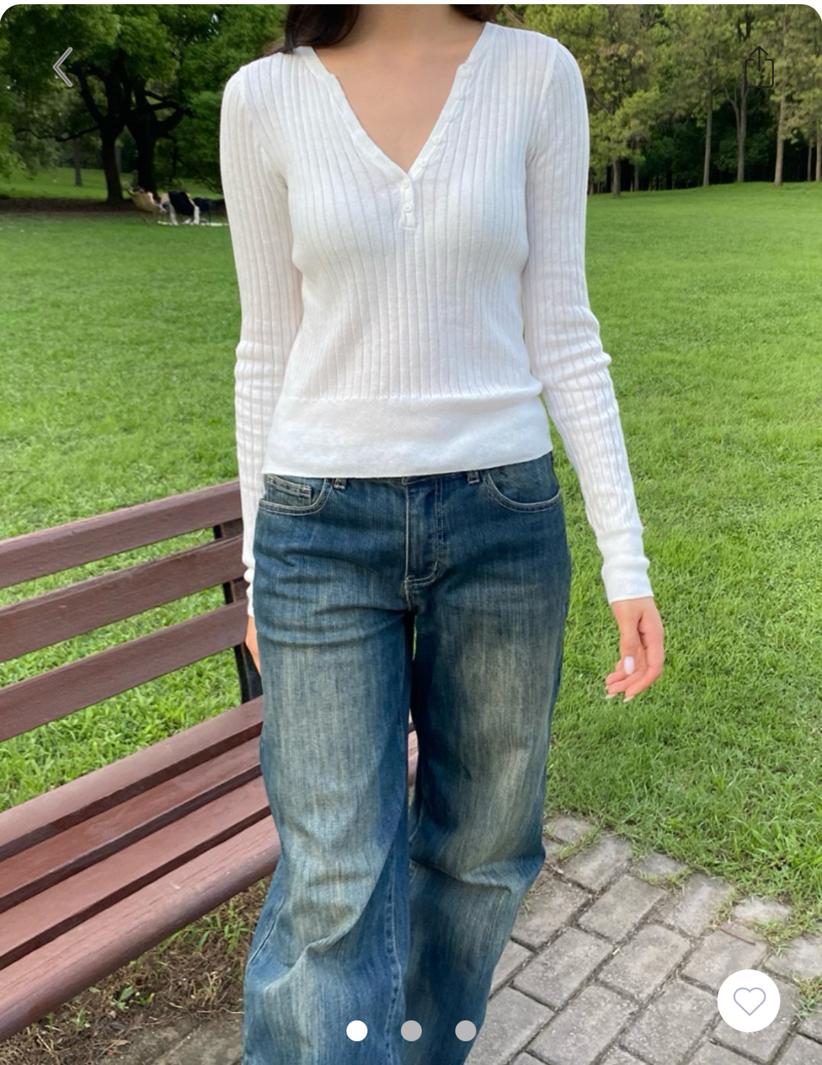 BRANDY MELVILLE Zelly Ribbed Top  -WHITE