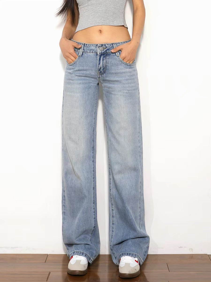 Light Wash Petite Straight Jeans