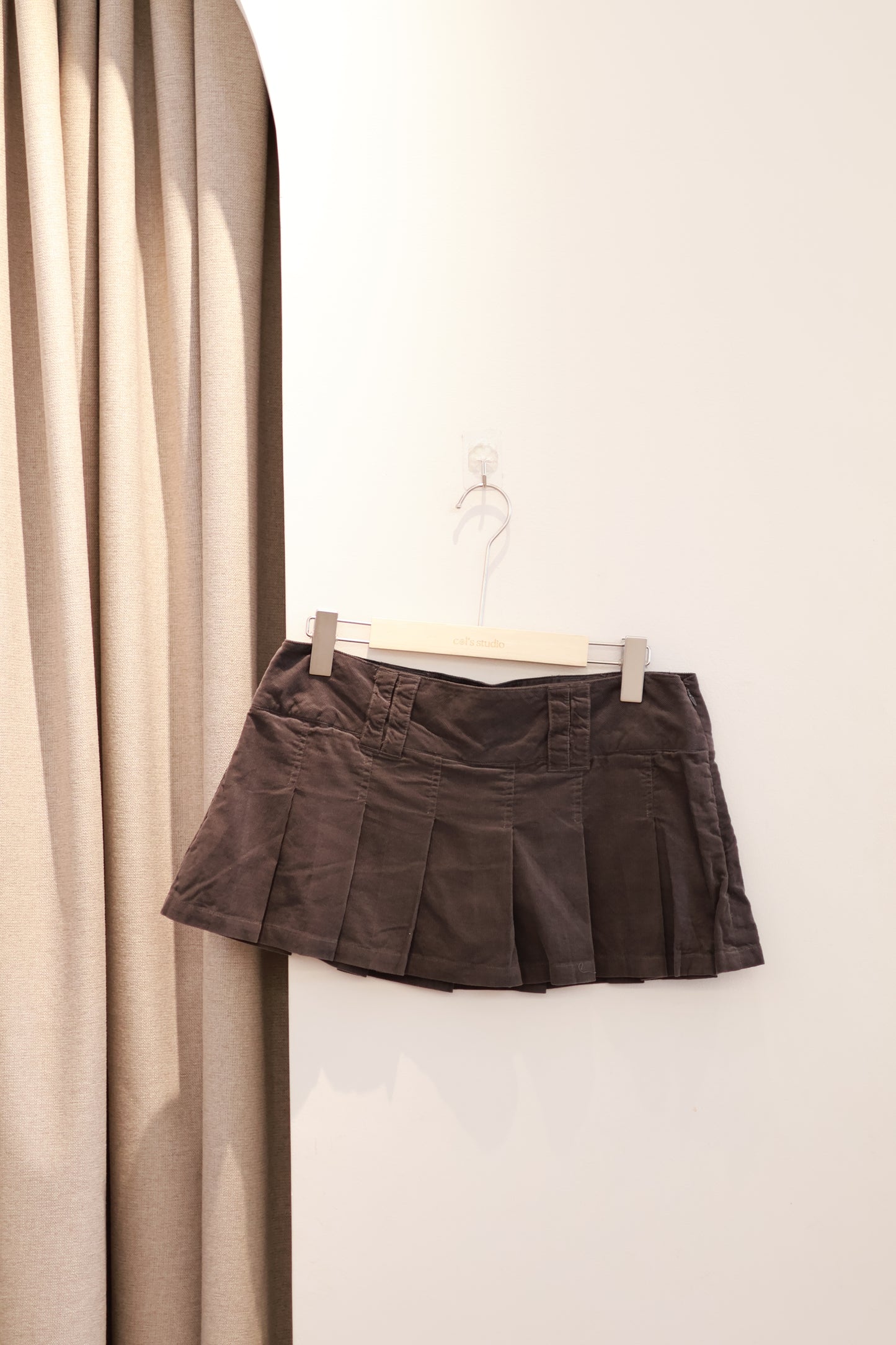 BRANDY Julietta Corduroy Skirt - Dark Brown