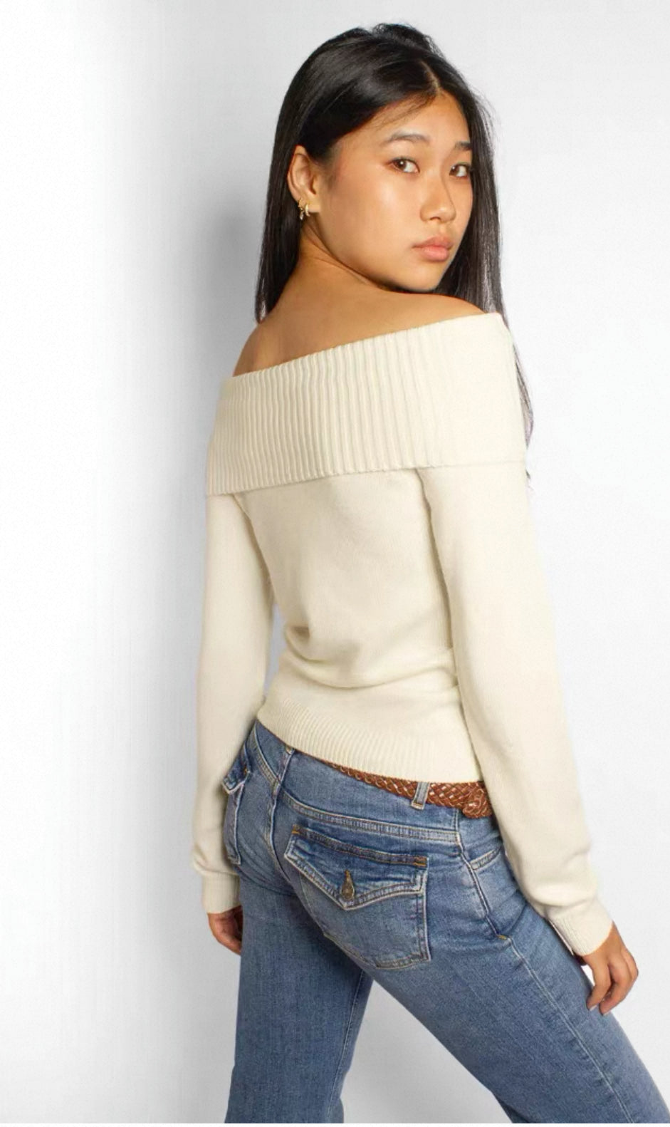 SUBDUED Off Shoulder Sweater - 005