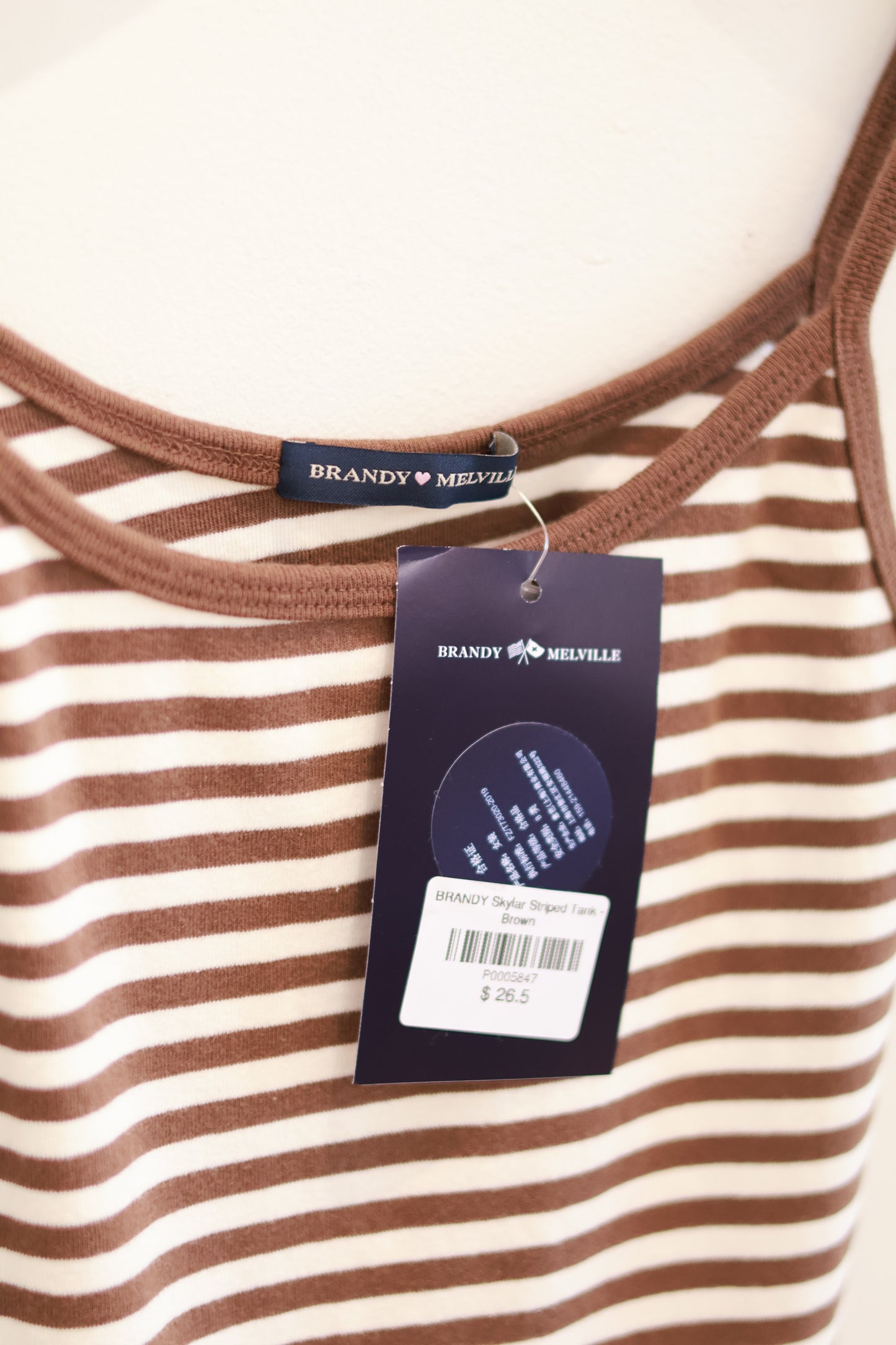 BRANDY Skylar Striped Tank - Brown
