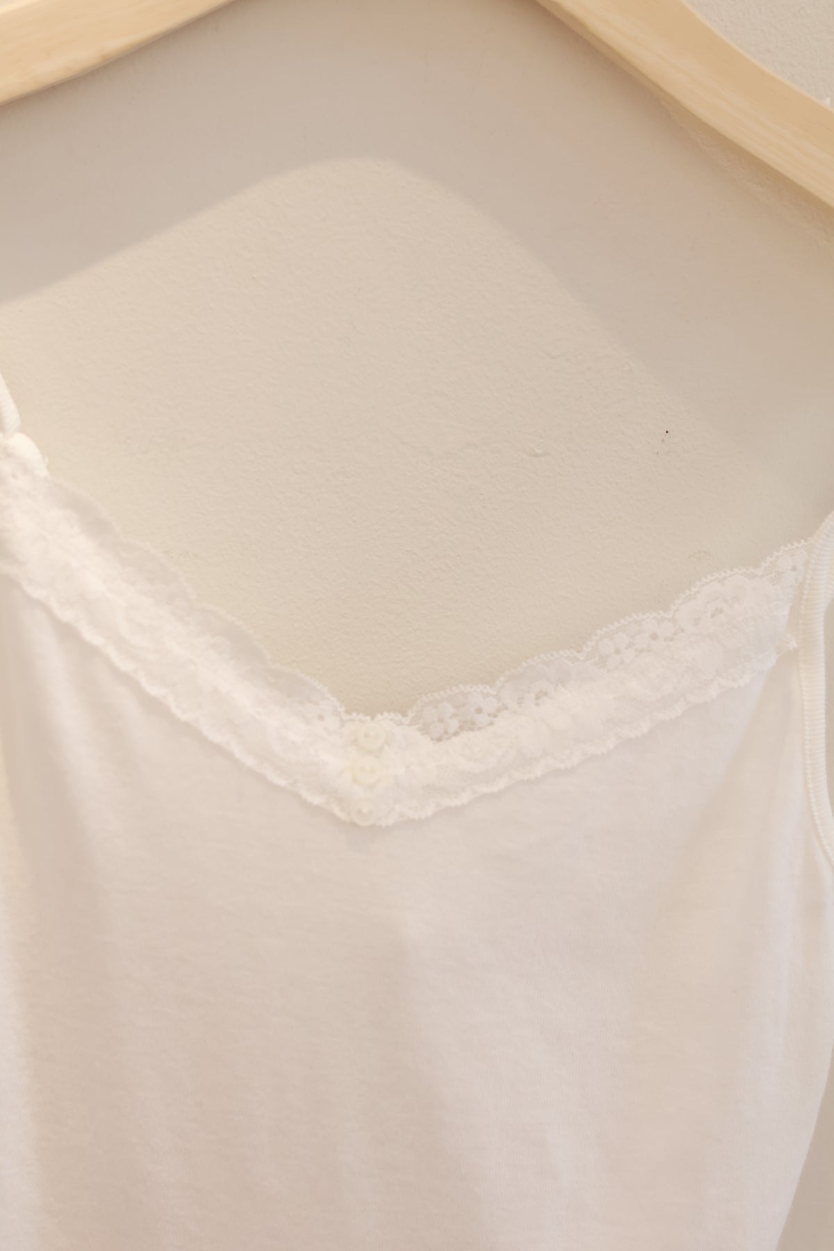 BRANDY Arden Lace Tank- BUTTONS WHITE