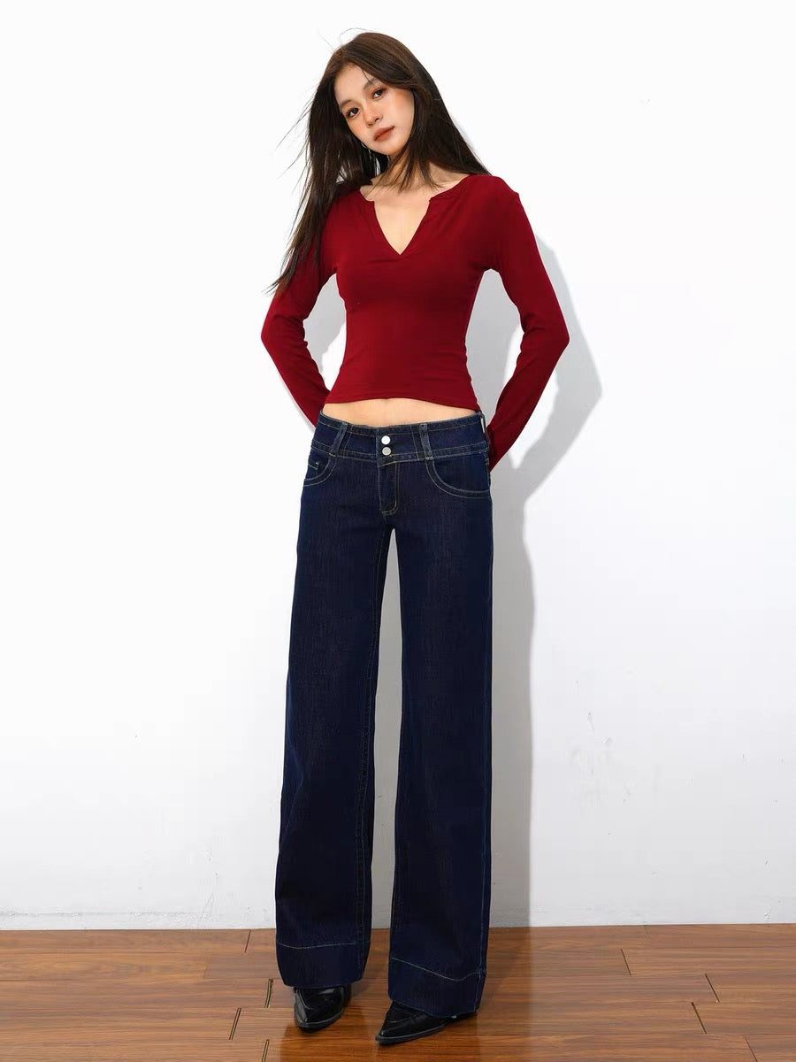 Dark Navy Low Waist Jeans