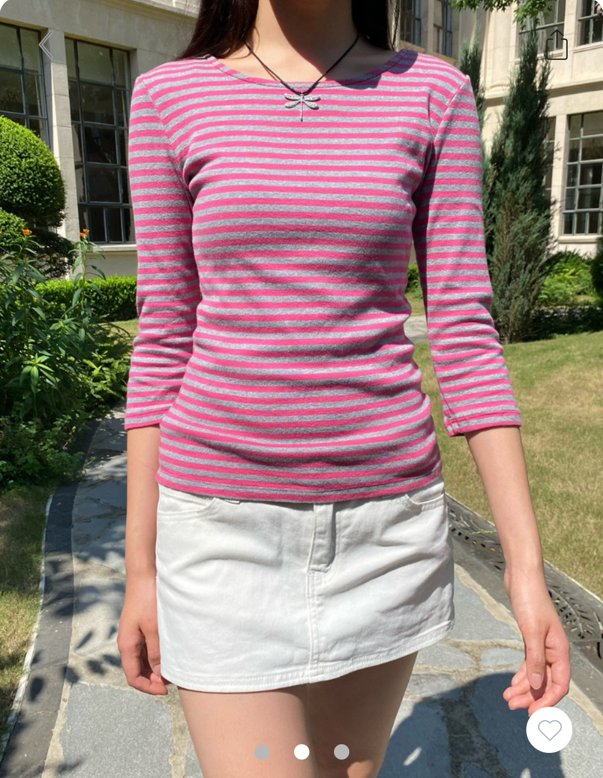 BRANDY MELVILLE Jennie Striped Top- ROSE RED