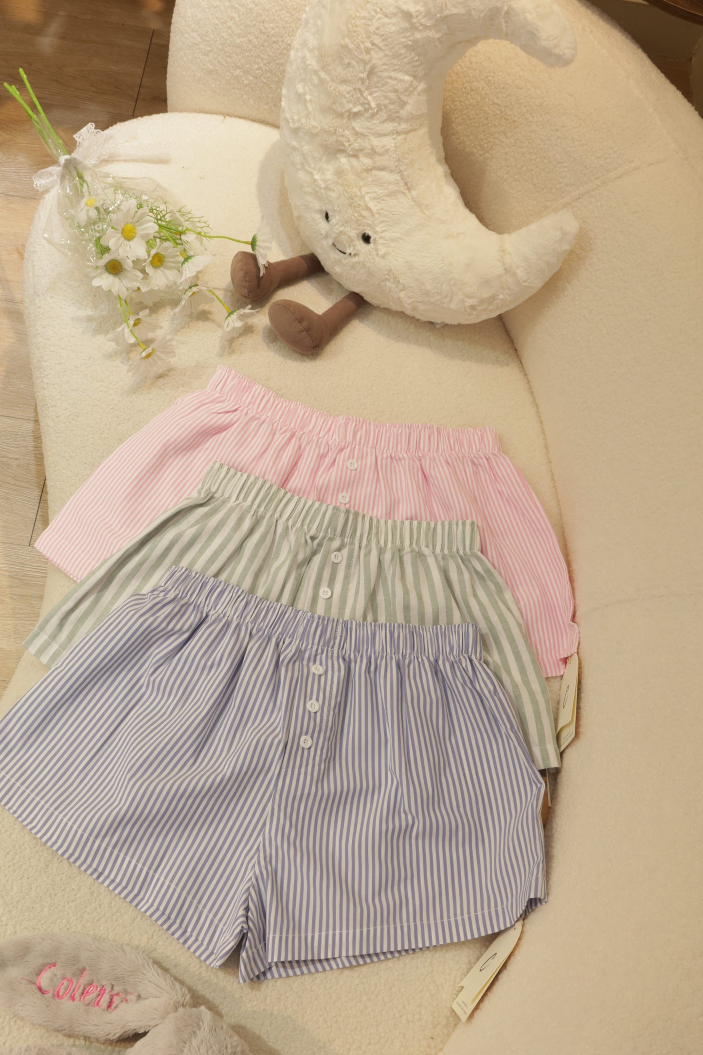 THICK PINK STRIPES SUMMER SHORTS