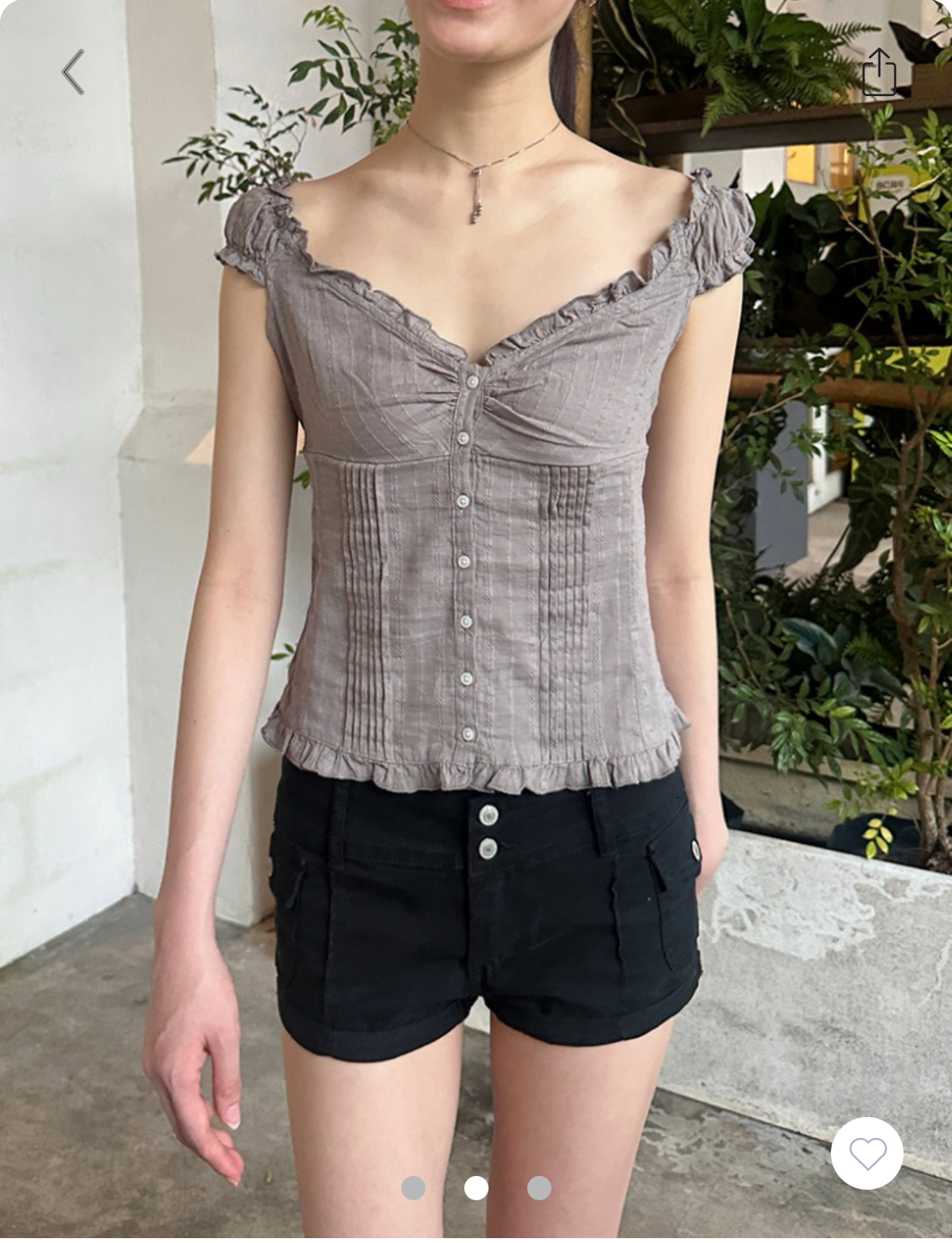 BRANDY MELVILLE Elena Pointelle Top- BROWN