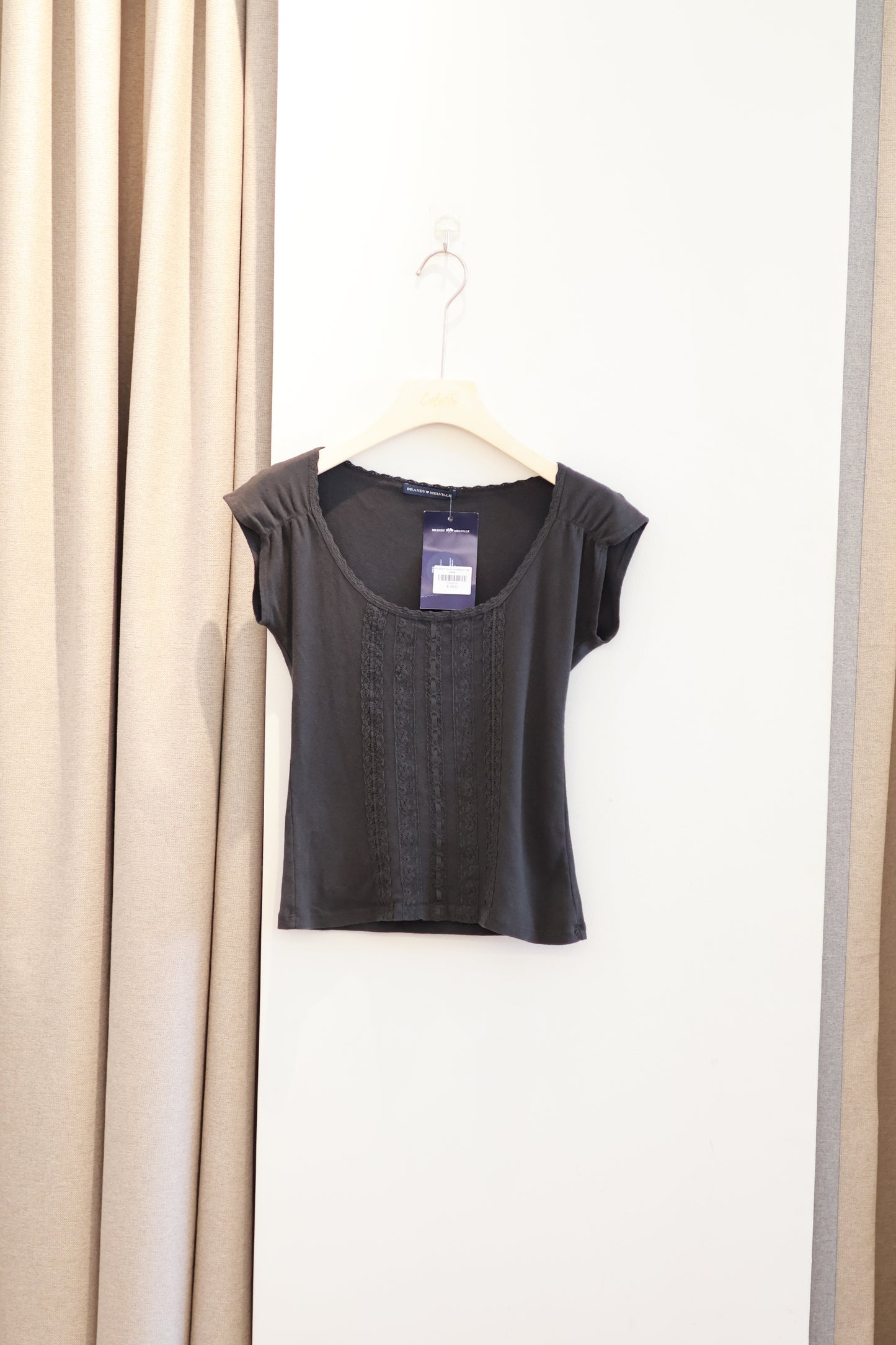 BRANDY Starla Scalloped Top - Black