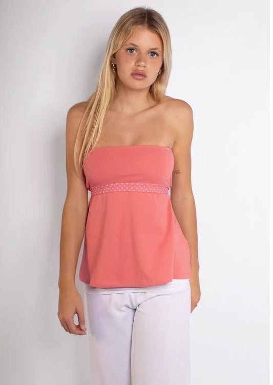 SUBDUED Strapless Tube Top  -CORAL