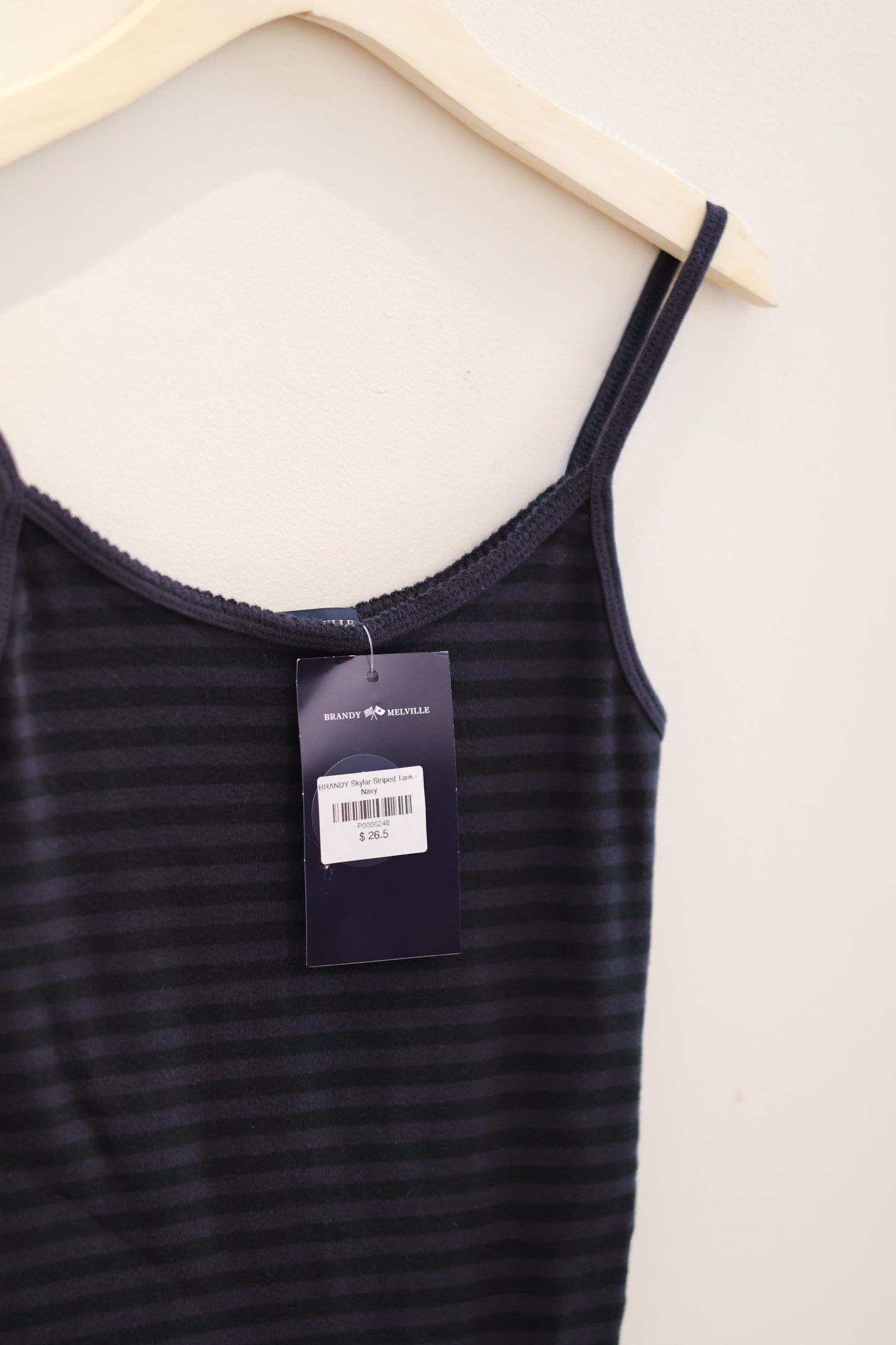 BRANDY Skylar Striped Tank - Navy