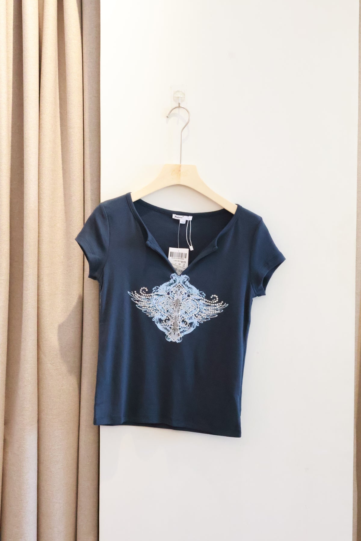 SUBDUED DEEP Blue Graphic Top