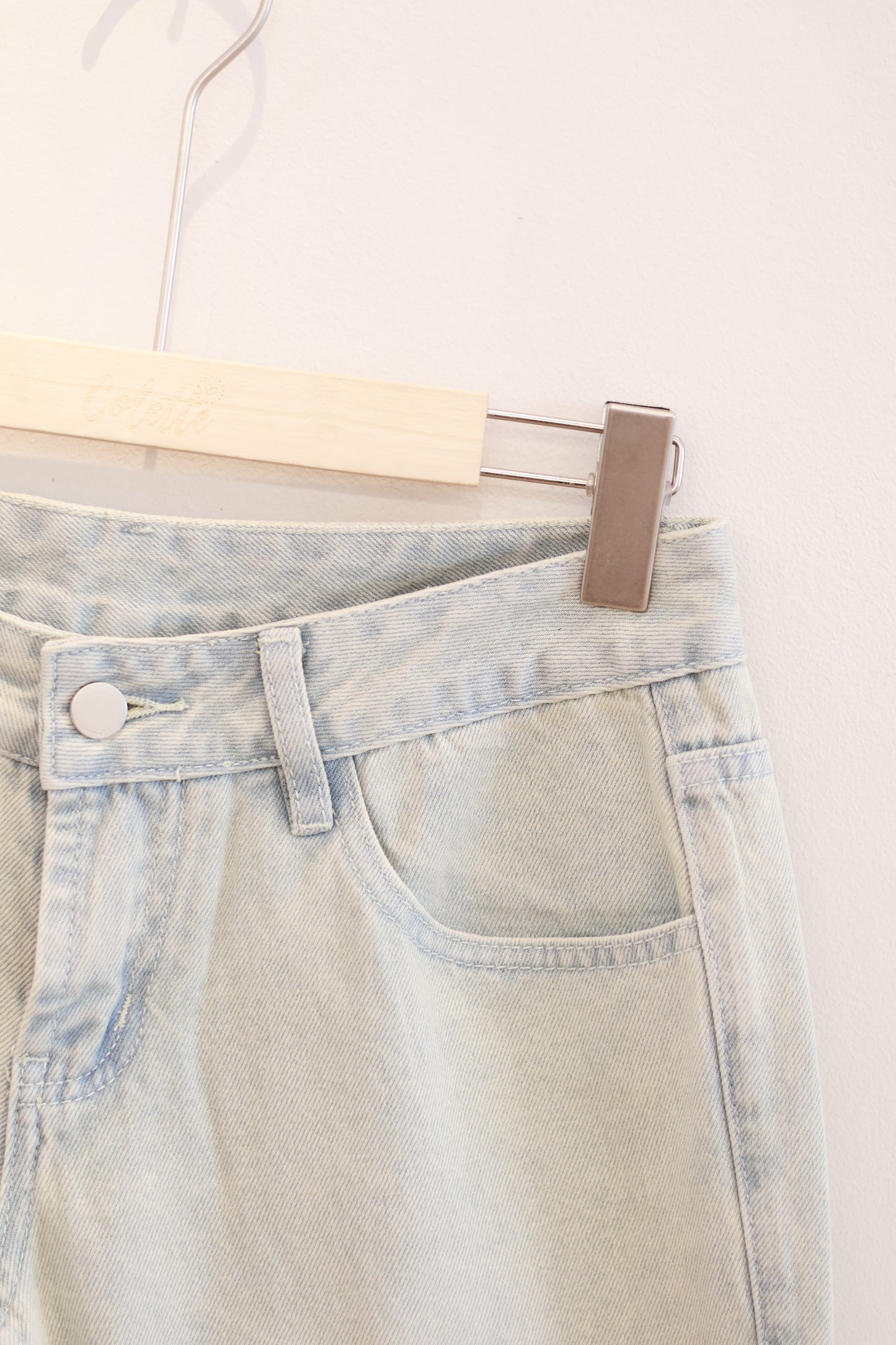 Pale Light Wash Straight Jeans