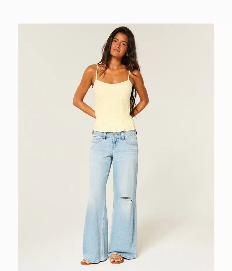 HOLLISTER Adjustable Strap Top- YELLOW