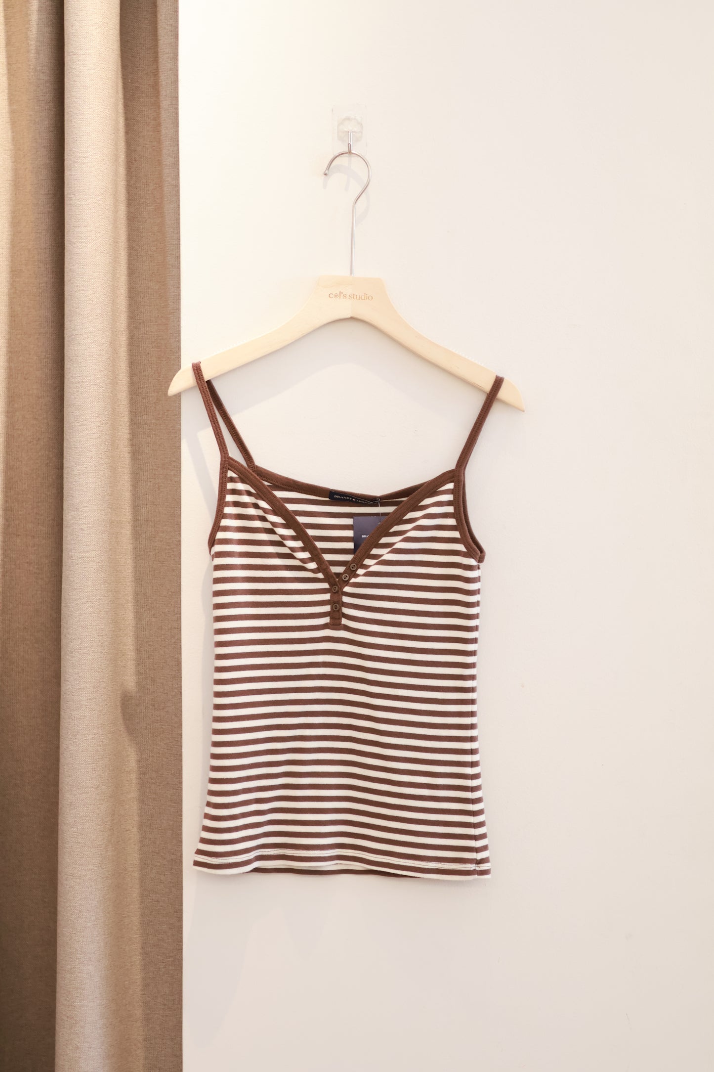 BRANDY Lorene Striped Tank- brown