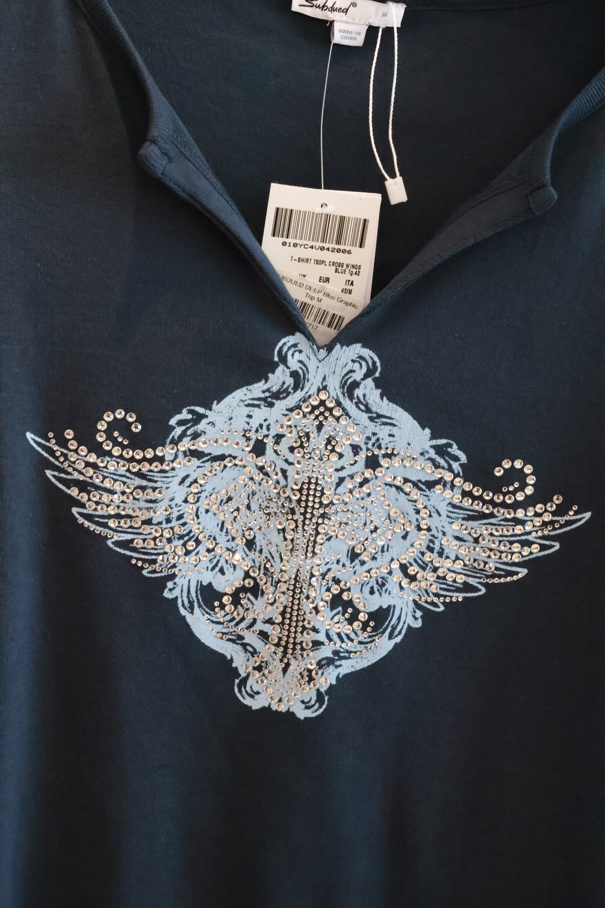 SUBDUED DEEP Blue Graphic Top
