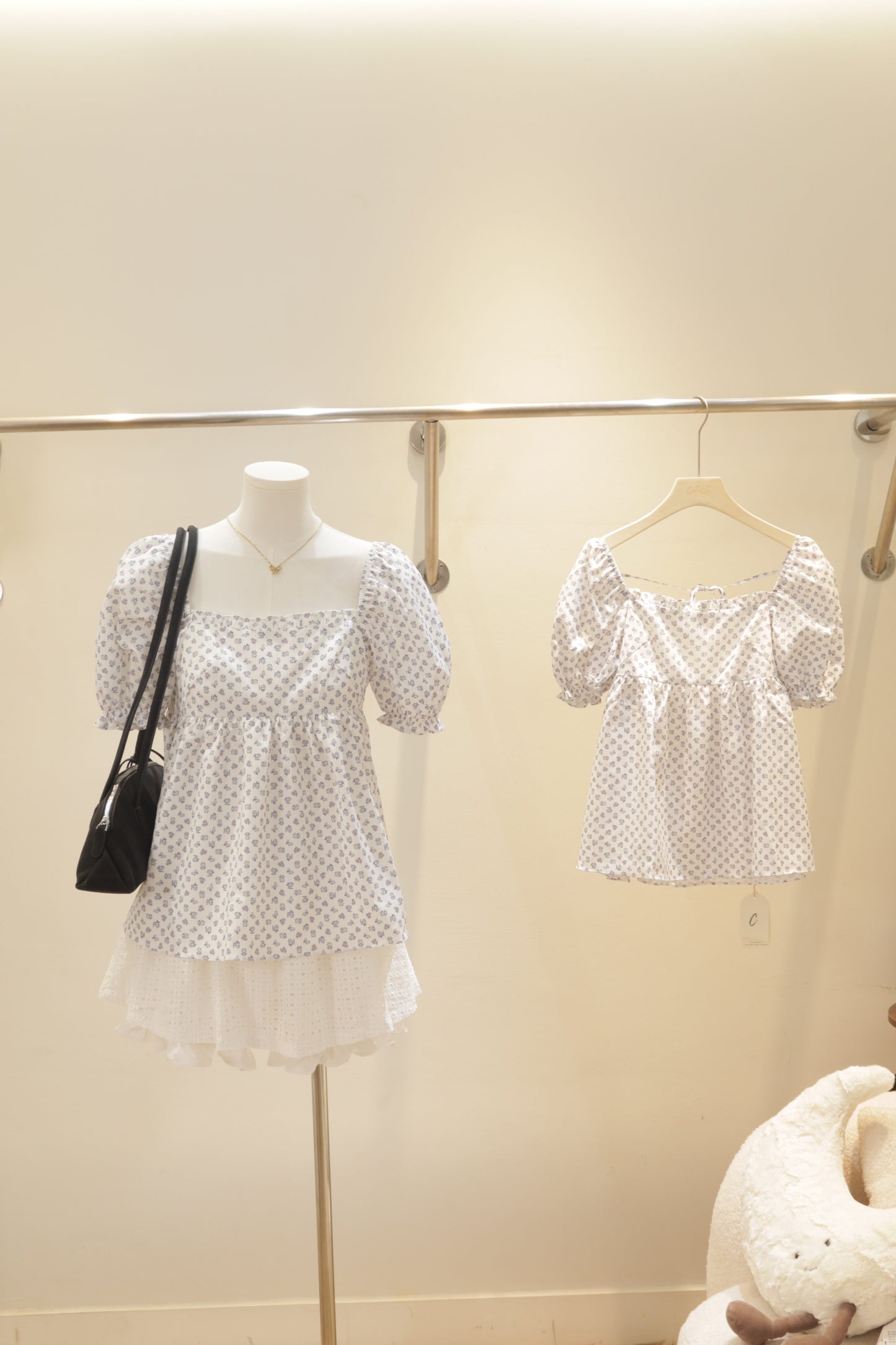 Floral puffy babydoll top