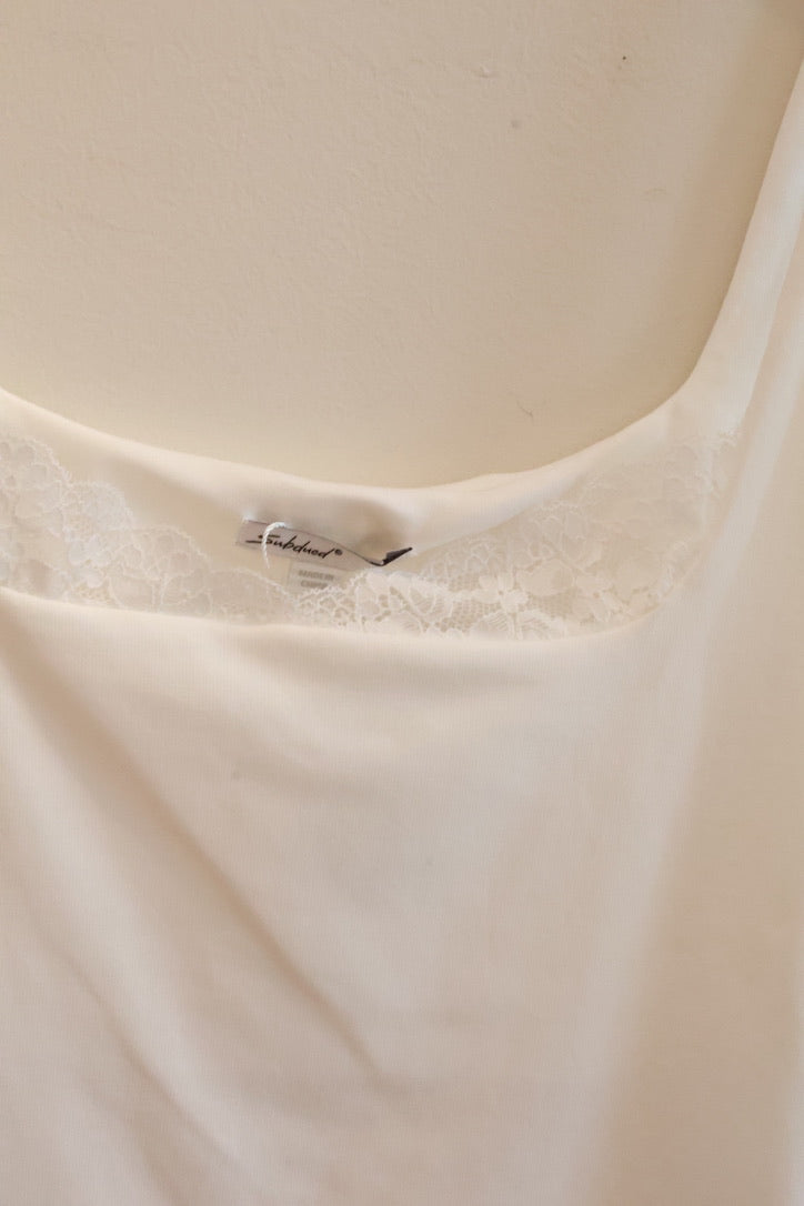 SUBDUED White Tank Top- Lace