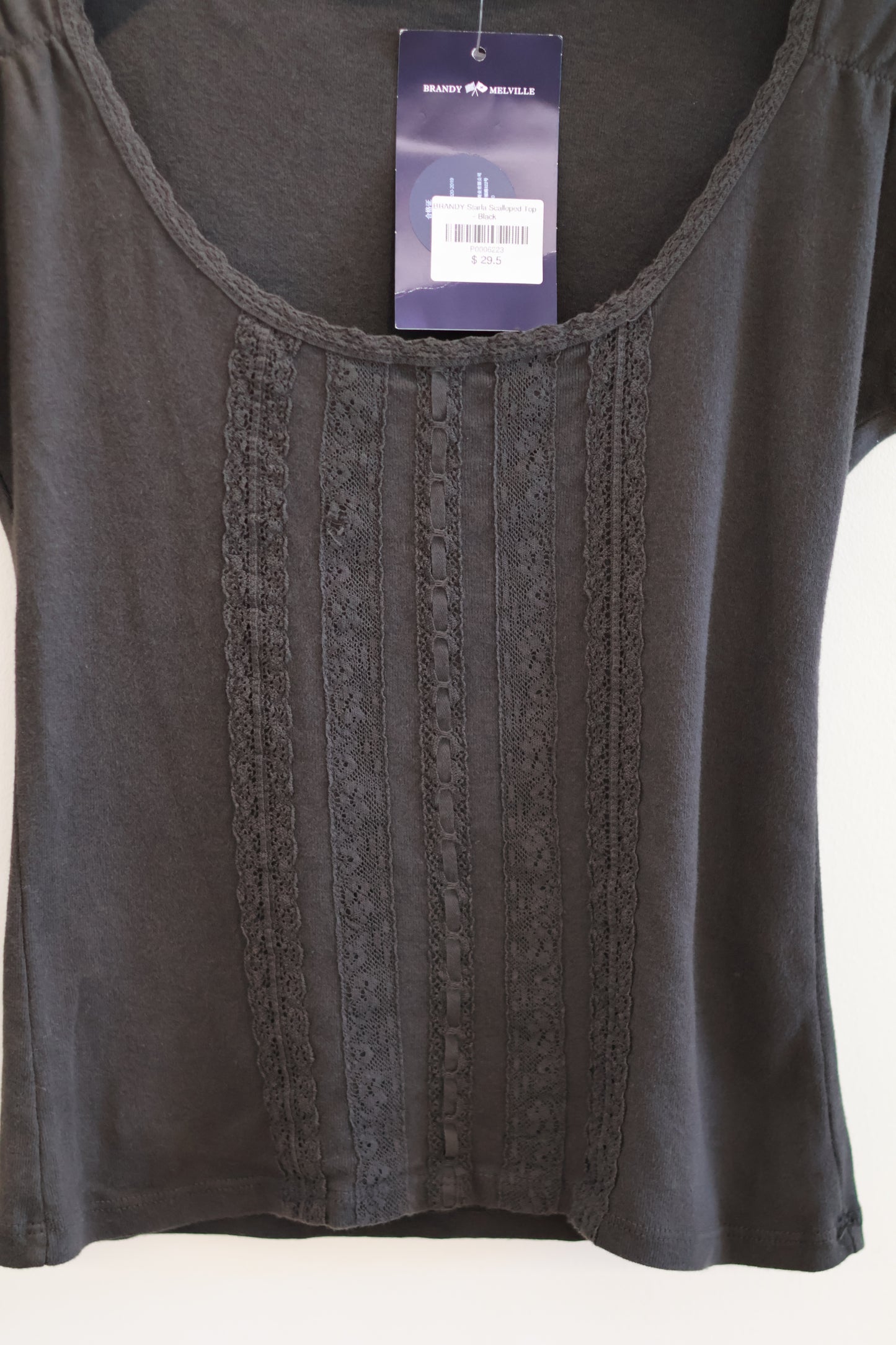 BRANDY Starla Scalloped Top - Black