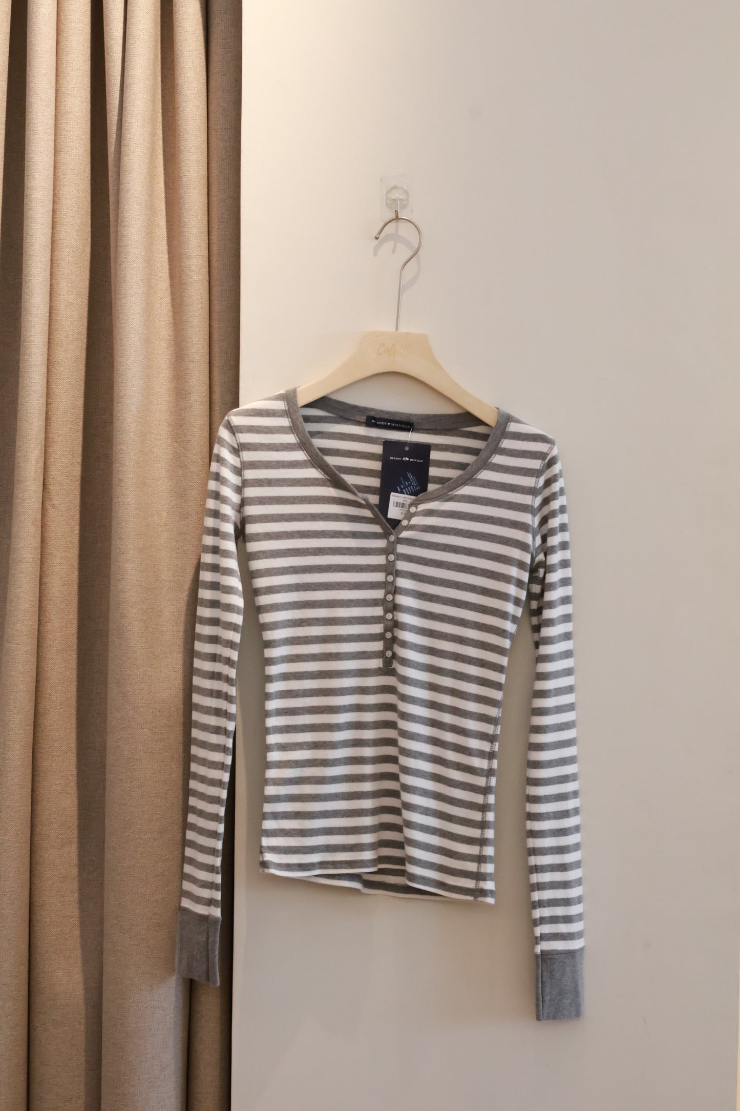 BRANDY Zelly Striped Top- gray