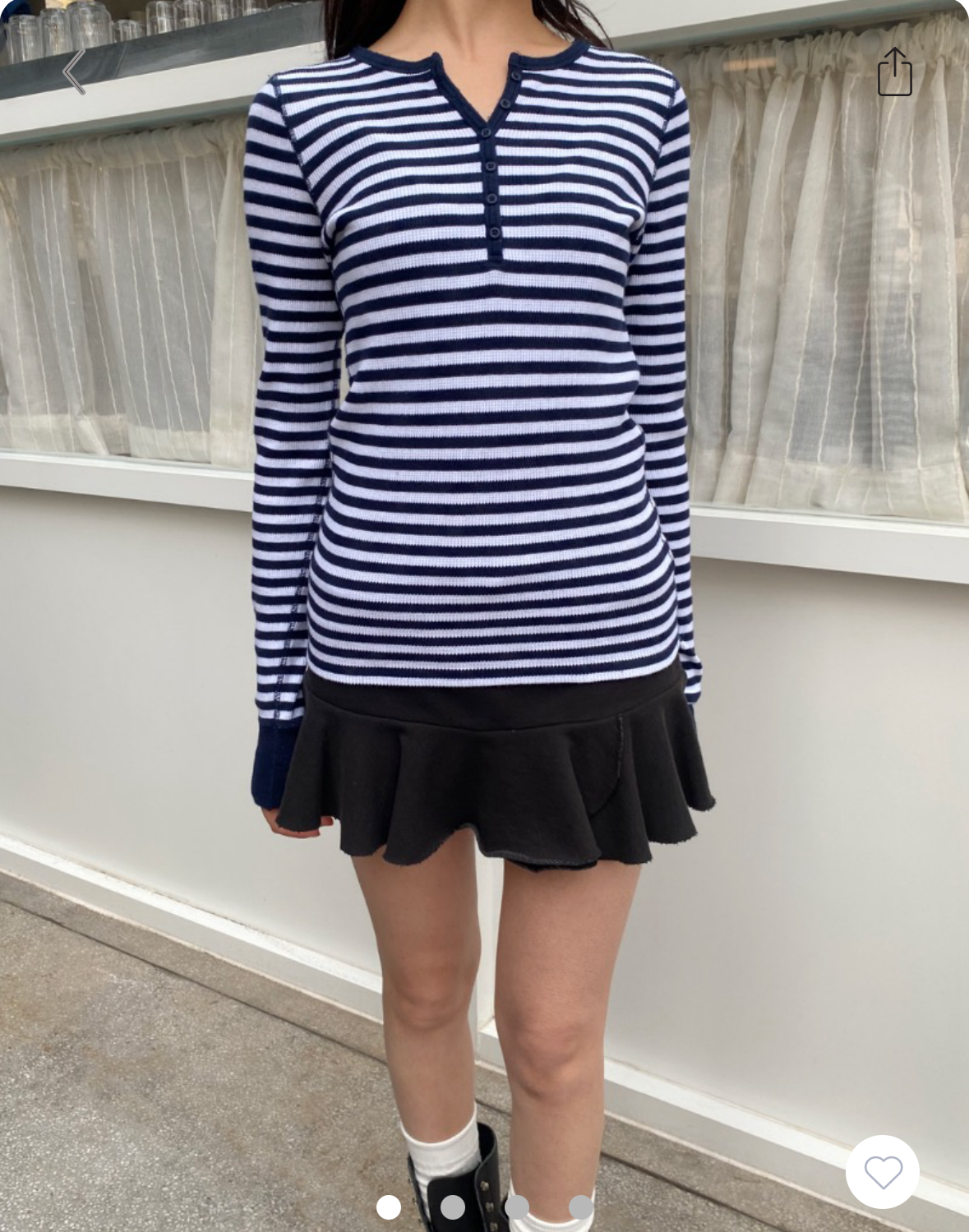 BRANDY Zelly Striped Top  -NAVY