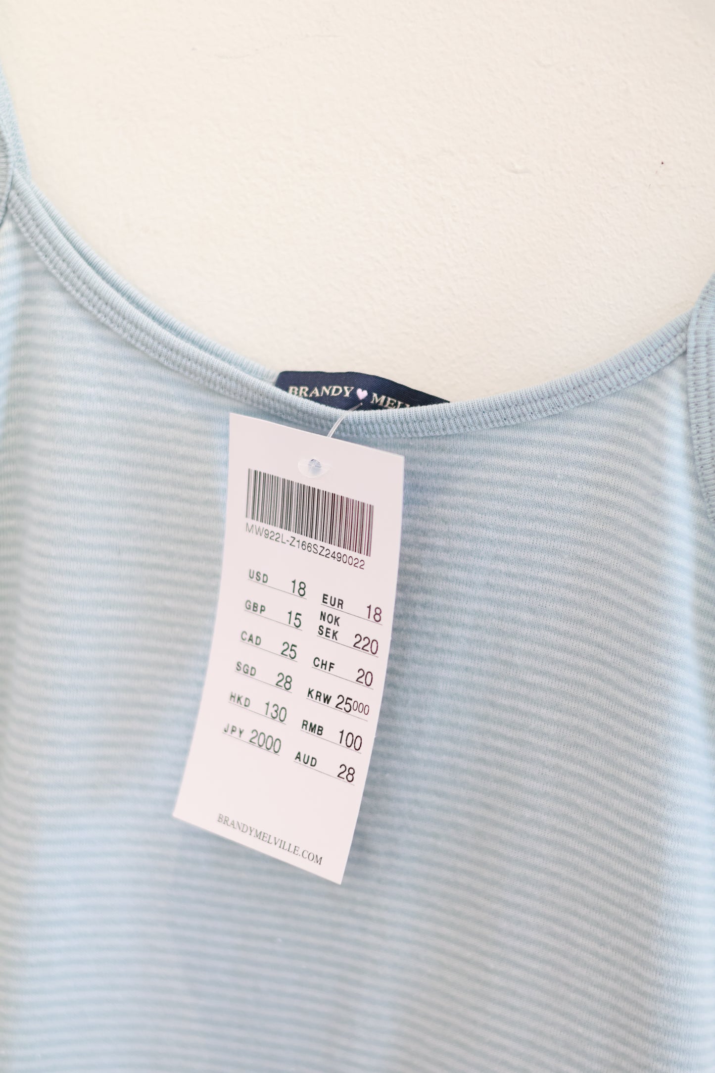 BRANDY Skylar Striped Tank  -LIGHT BLUE