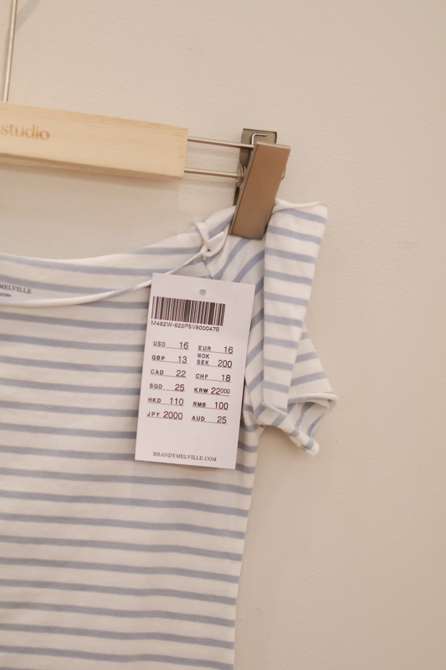 BRANDY Bonnie Striped Top- BLUE/WHITE